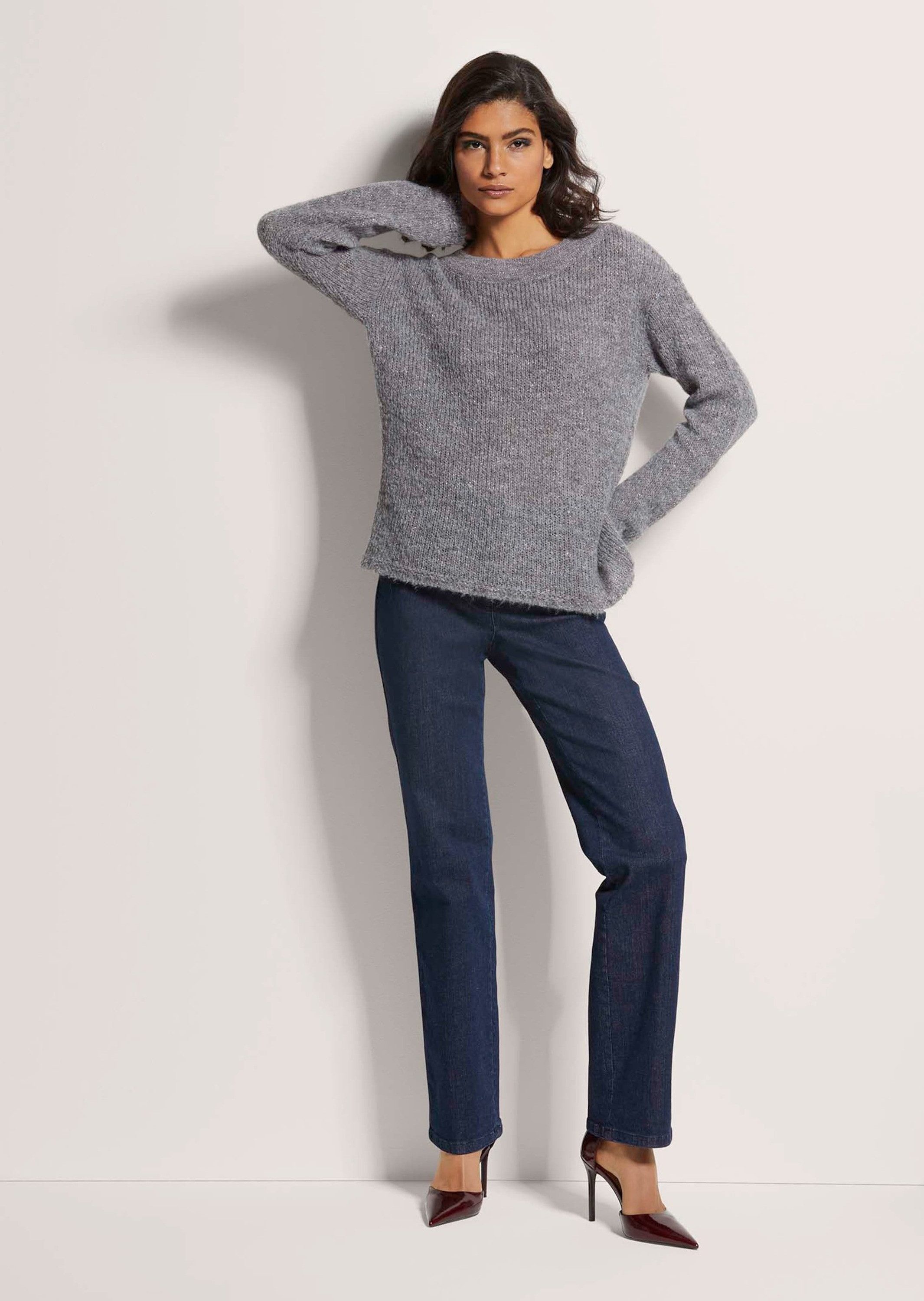 MADELEINE Strickpullover Pullover mit Glanz-Effekt