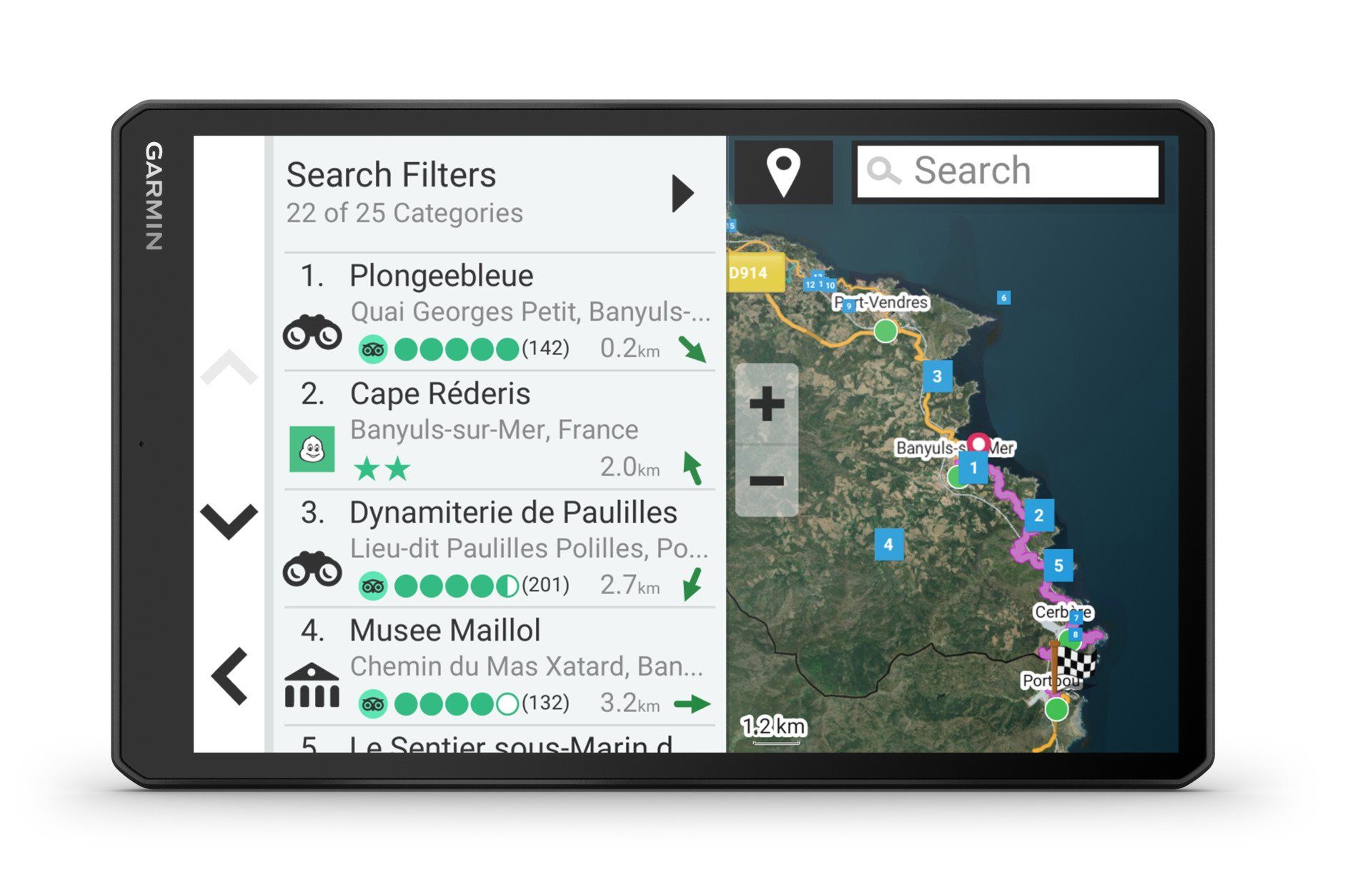Navigationsgerät GPS Garmin Camper EU, Karten-Updates, Bluetooth) (45 1095, (Europa Länder),