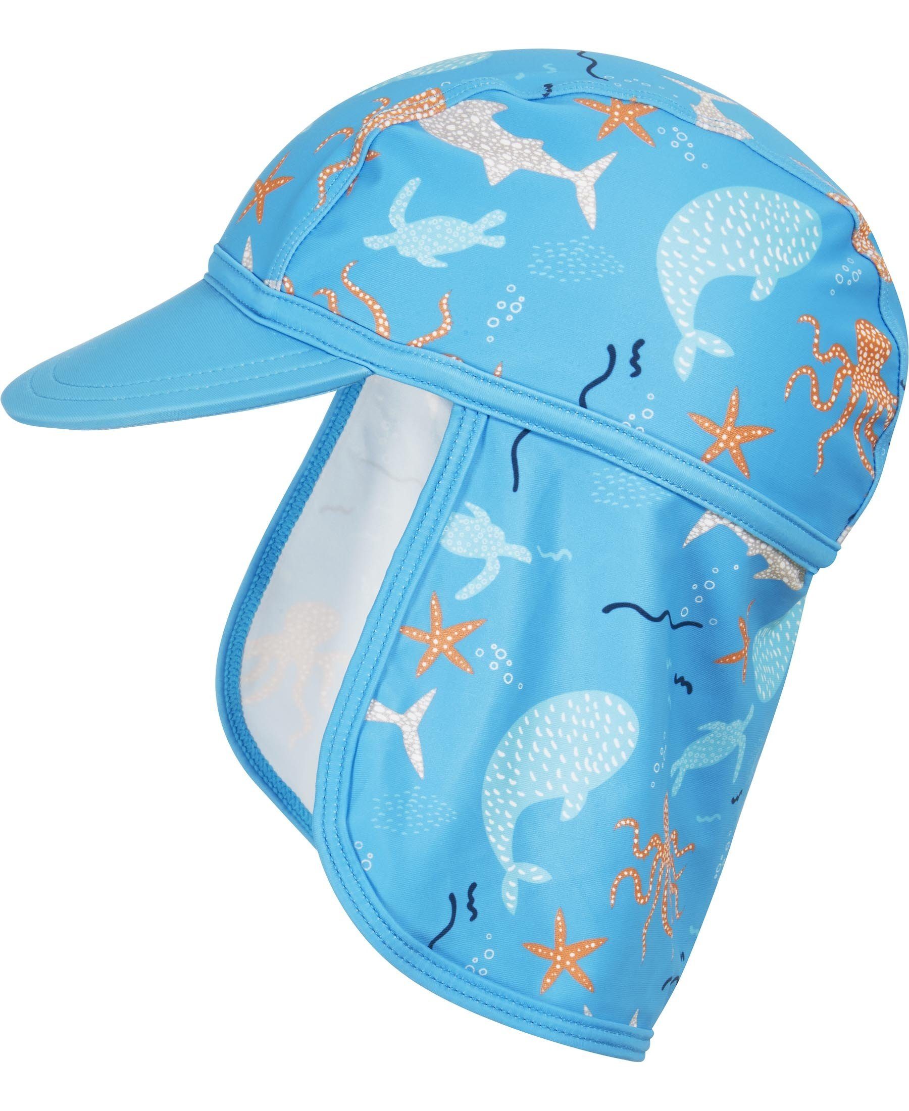 Playshoes UV-Schutz Mütze Für Mädchen - Bademütze Mit Nackenschutz Sterne Design
