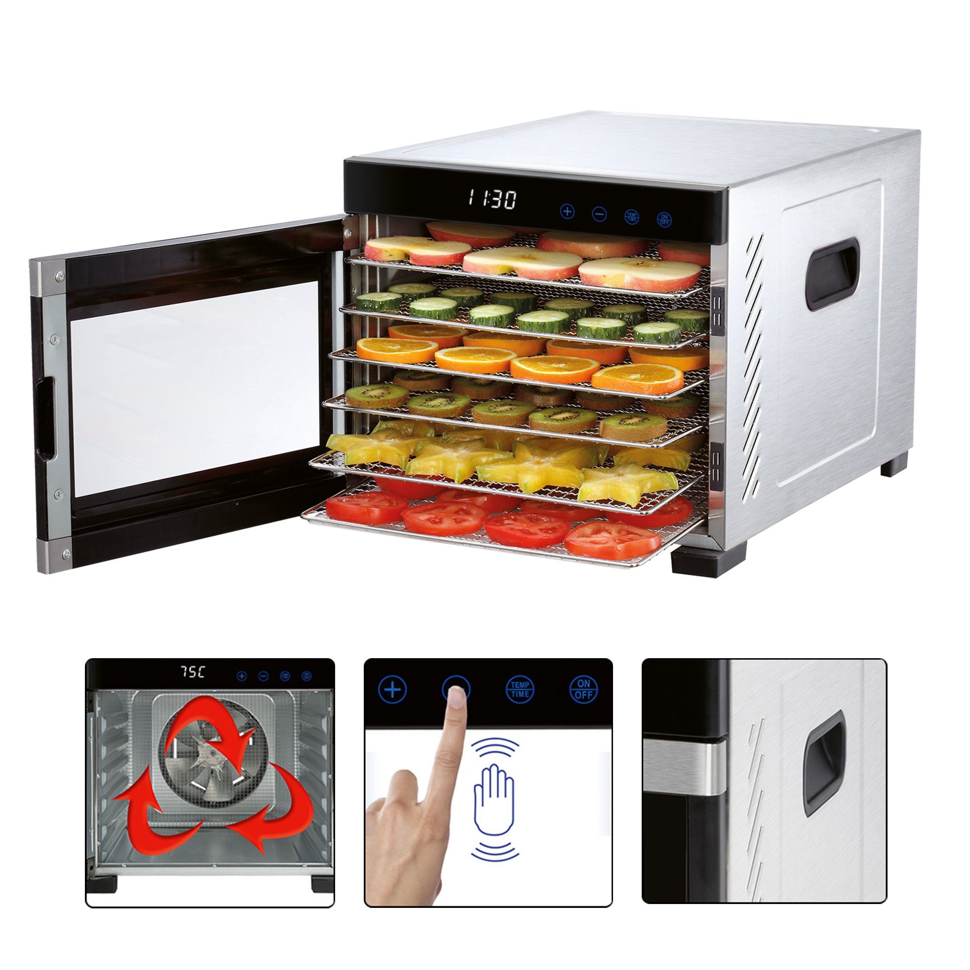 ProfiCook Dörrautomat PC-DR 1218 650 W, 360° Airflow Circulation, Edelstahl, Leistungsstark