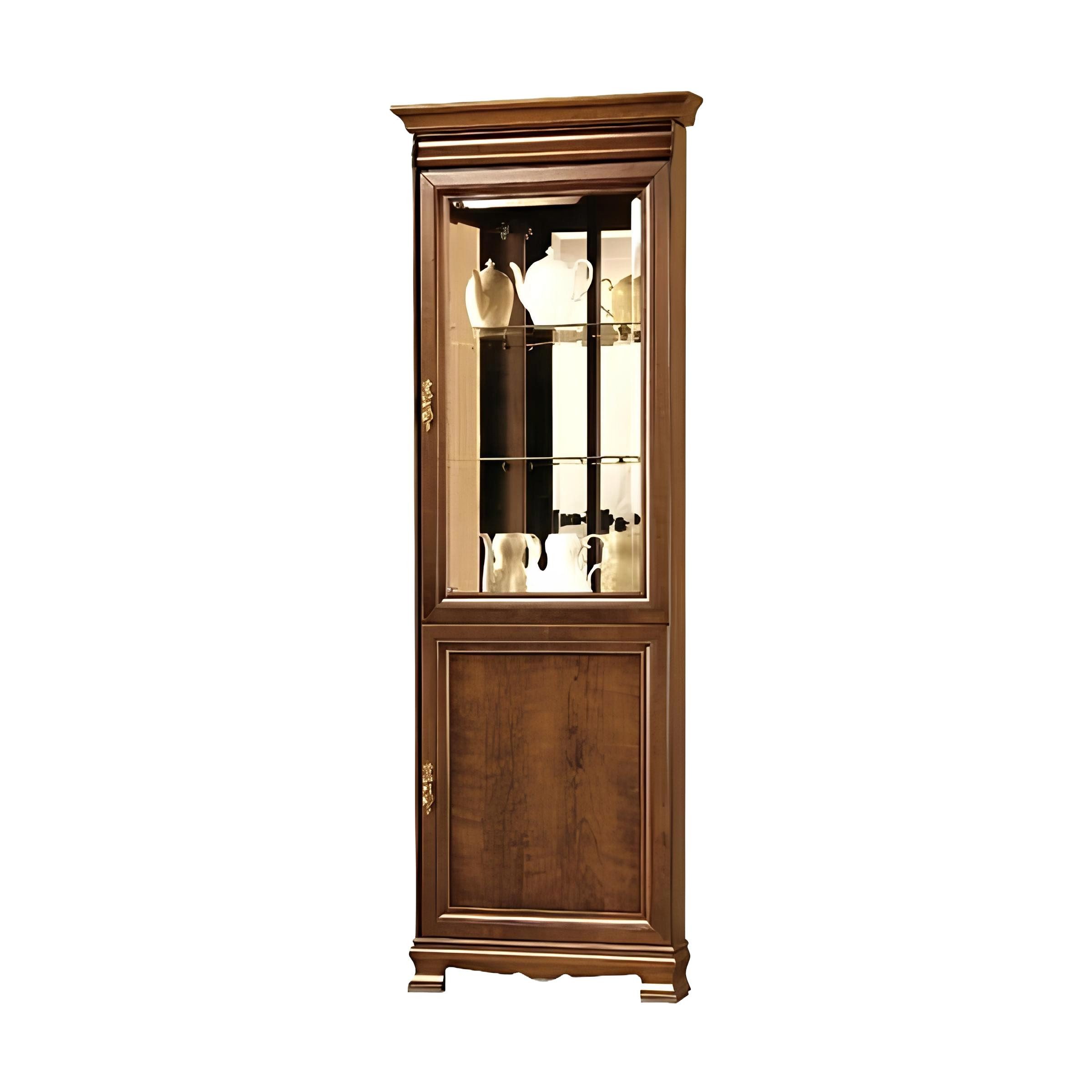 Xlmoebel Eckvitrine Eckvitrine aus Glas mit elegantem Design für Ihre Sammlerstücke (Eckvitrine) Hergestellt in Europa