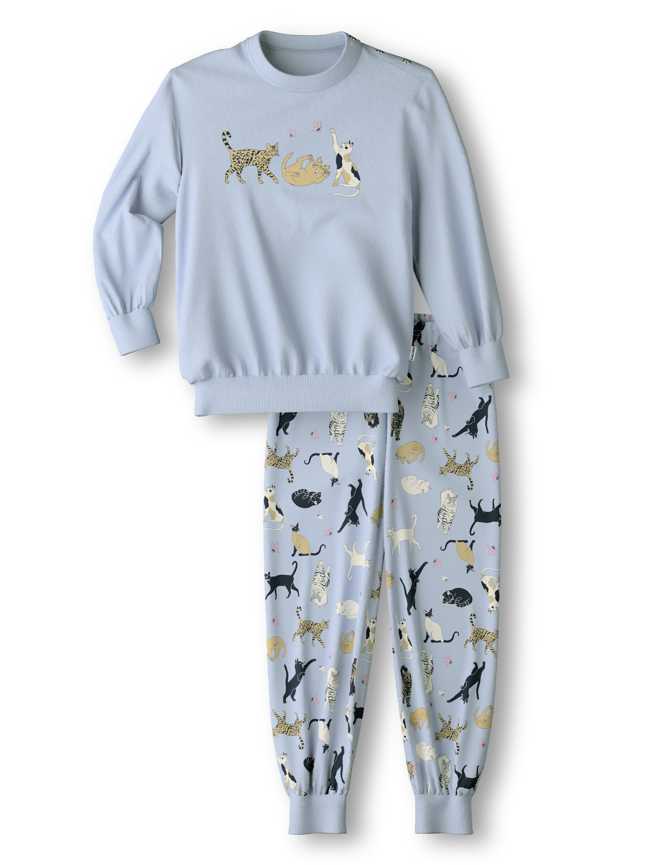 CALIDA Pyjama Toddlers Kitty Kinder (2 tlg) aus 100% Baumwolle, mit weichen Rippbündchen an den Abschlüssen