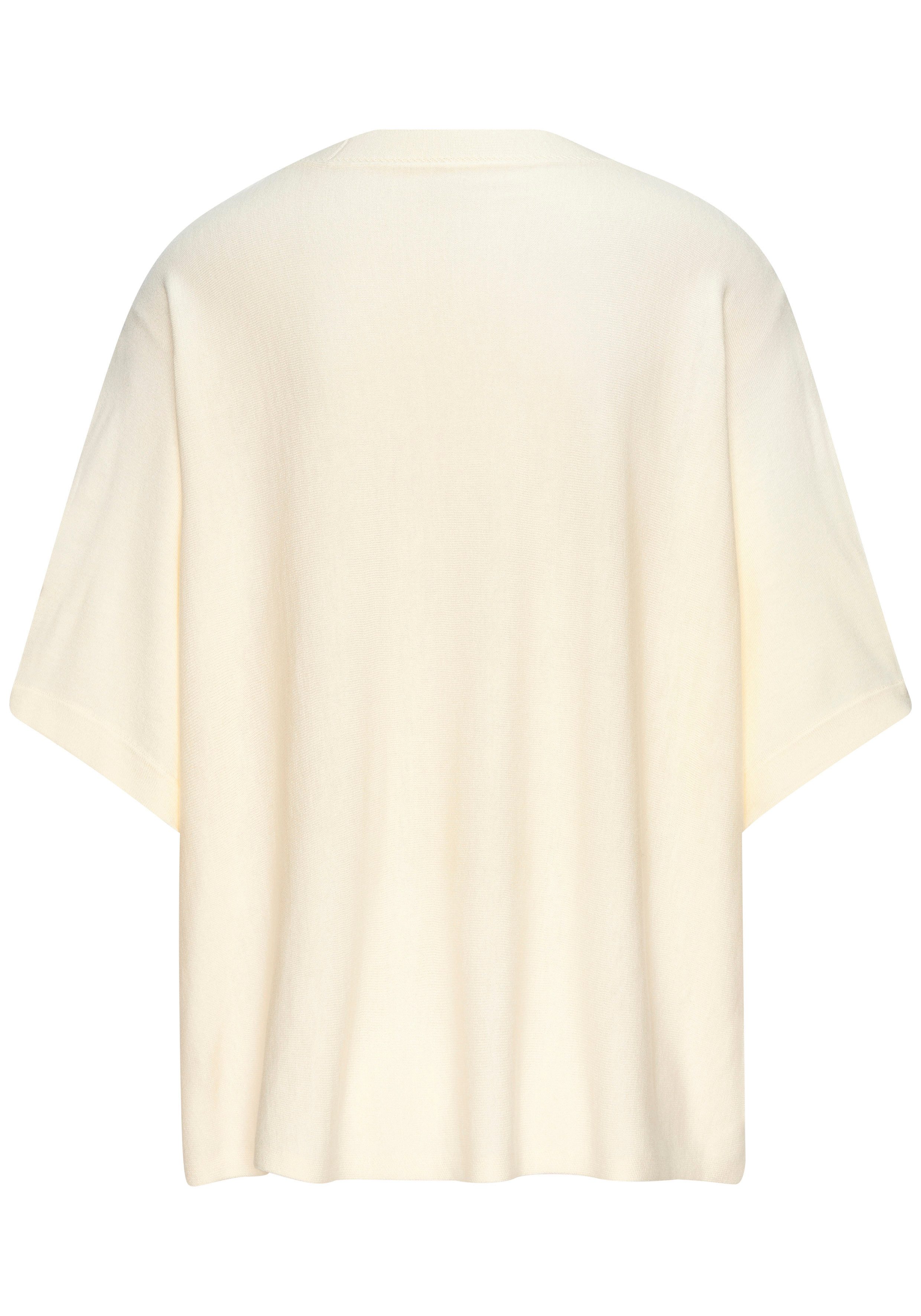 Vivance Kurzarmshirt mit Lochstrickmuster aus weichem Viskose-Strick