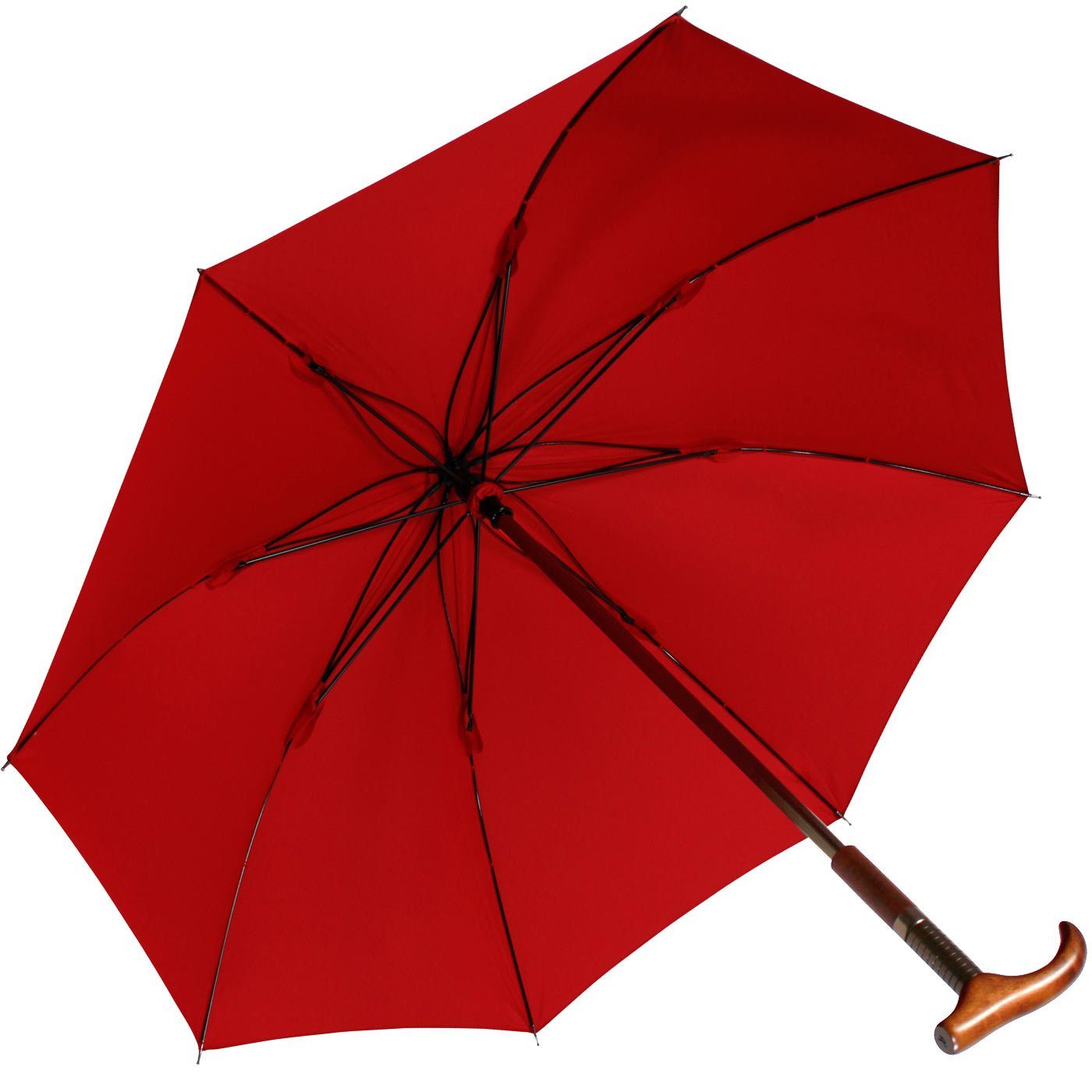 iX-brella Stockregenschirm Stützschirm mit Holzgriff - höhenverstellbar, sehr stabil, im klassischen Design