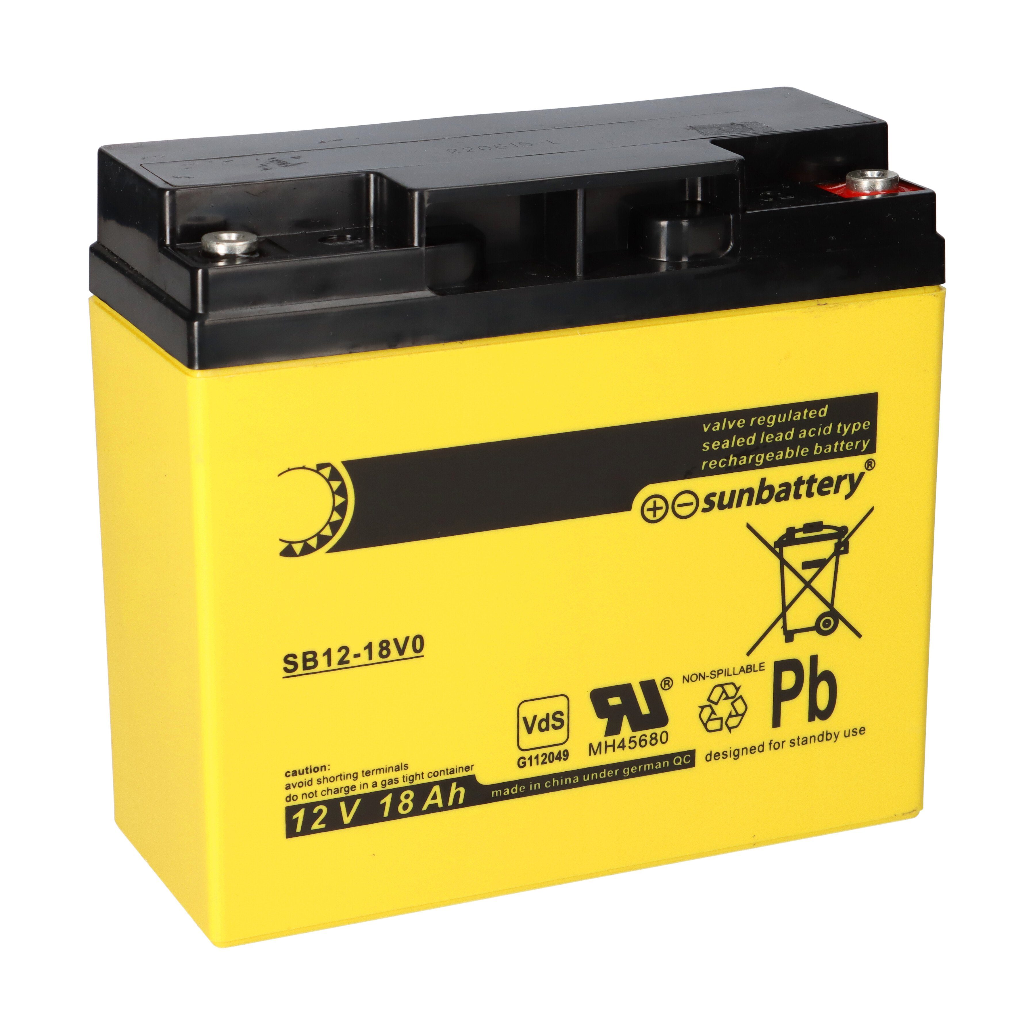 sunbattery Akku passend für SSB SBLV17-12i 12V 18Ah Bleiakku Bleiakkus