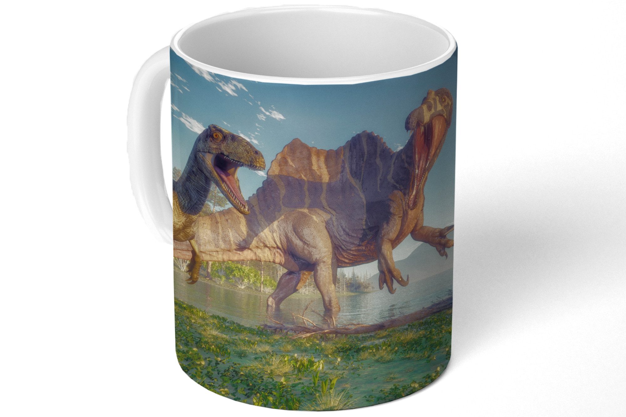 MuchoWow Tasse Kinderzimmer - Wasser - DInosaurus, 1-tlg., Keramik, Kaffeetassen, Teetasse, Becher, Kaffeebecher, Geschenk