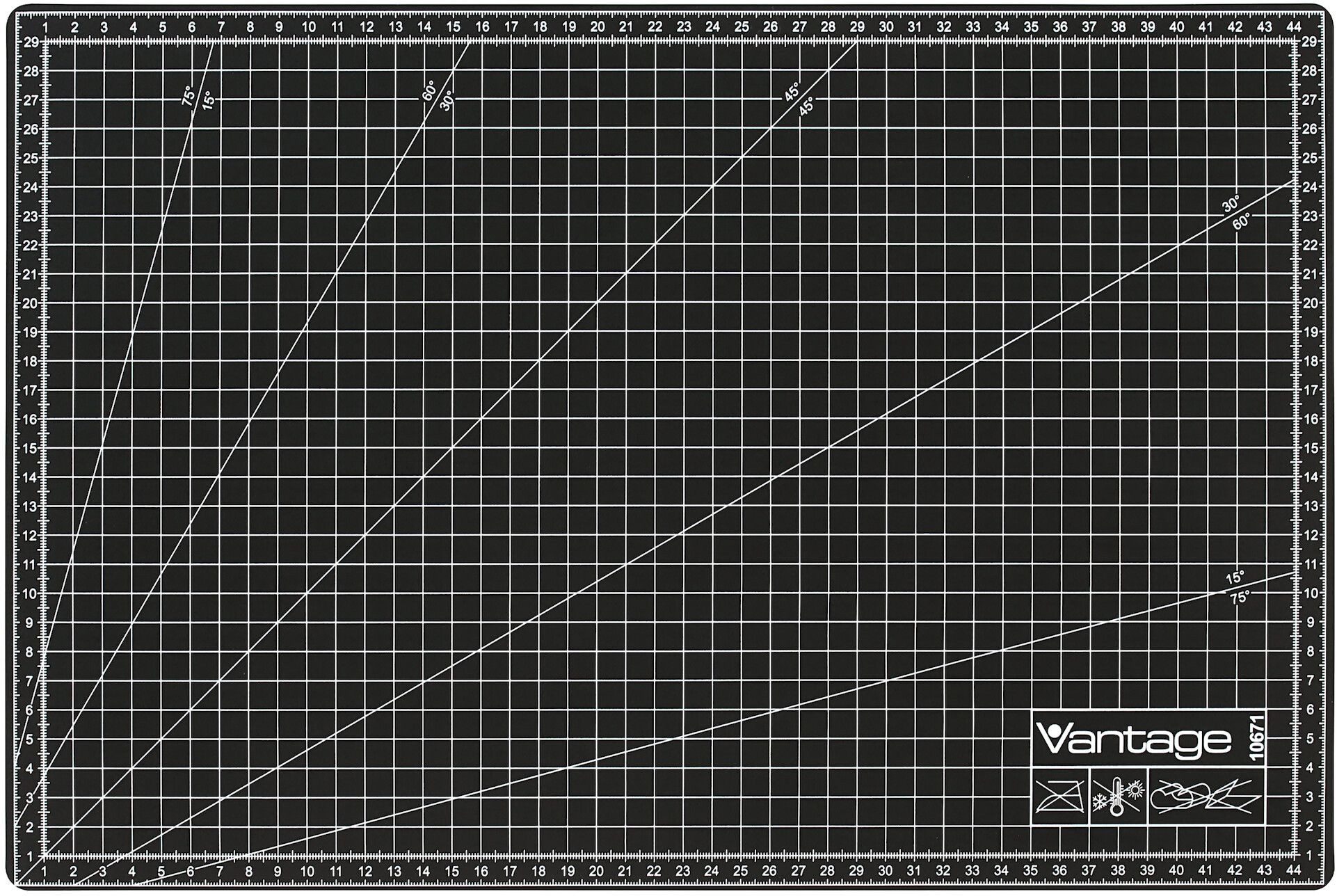 DAHLE Schreibtischunterlage Schneidematte Vantage 10671 Kunststoff 45x30cm 3 mm schwarz/schwarz