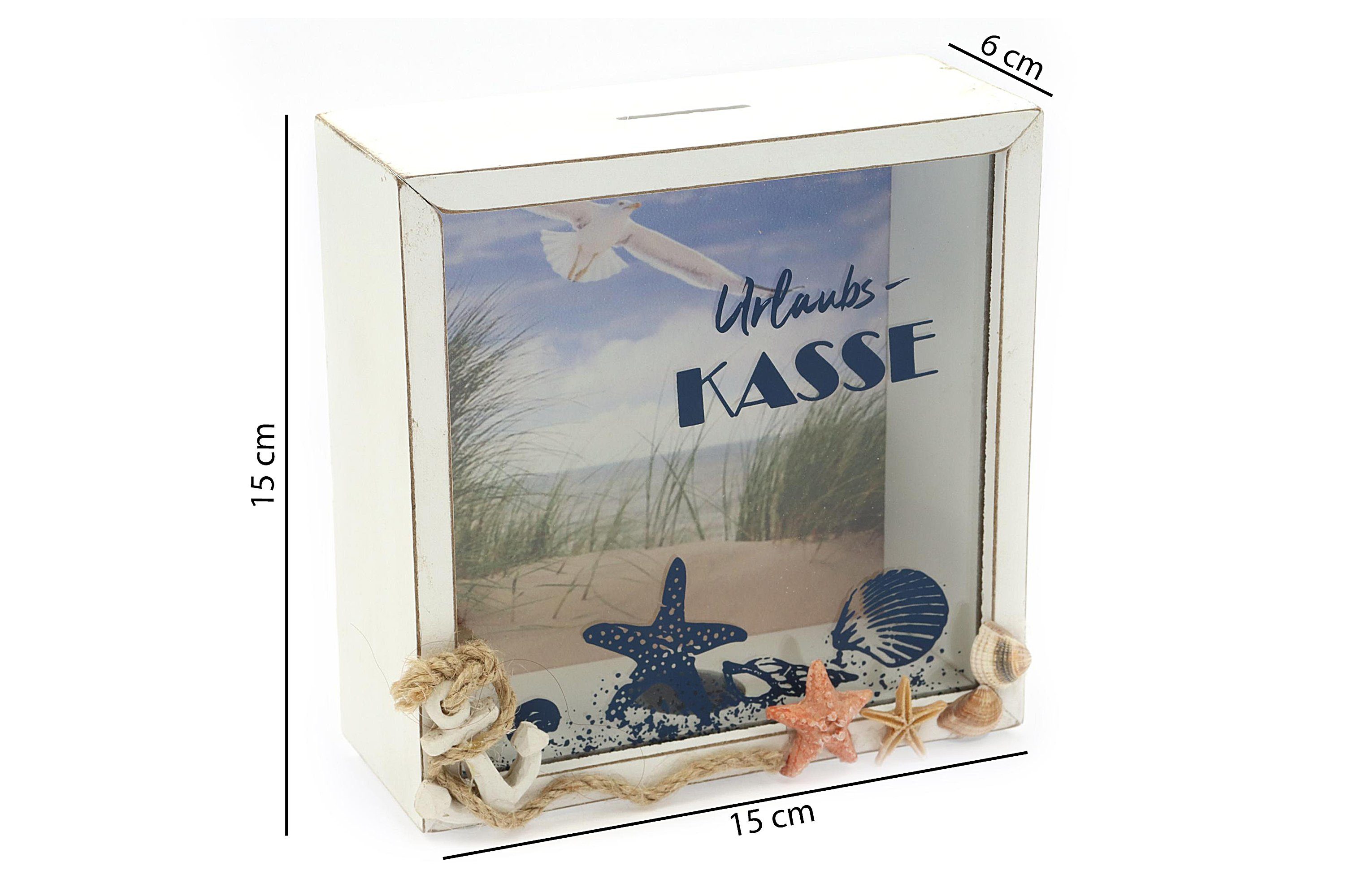 ELLUG Spardose Spardose aus Holz mit sommerlichen Hintergrund 15*15*6cm, (1 günstig online kaufen