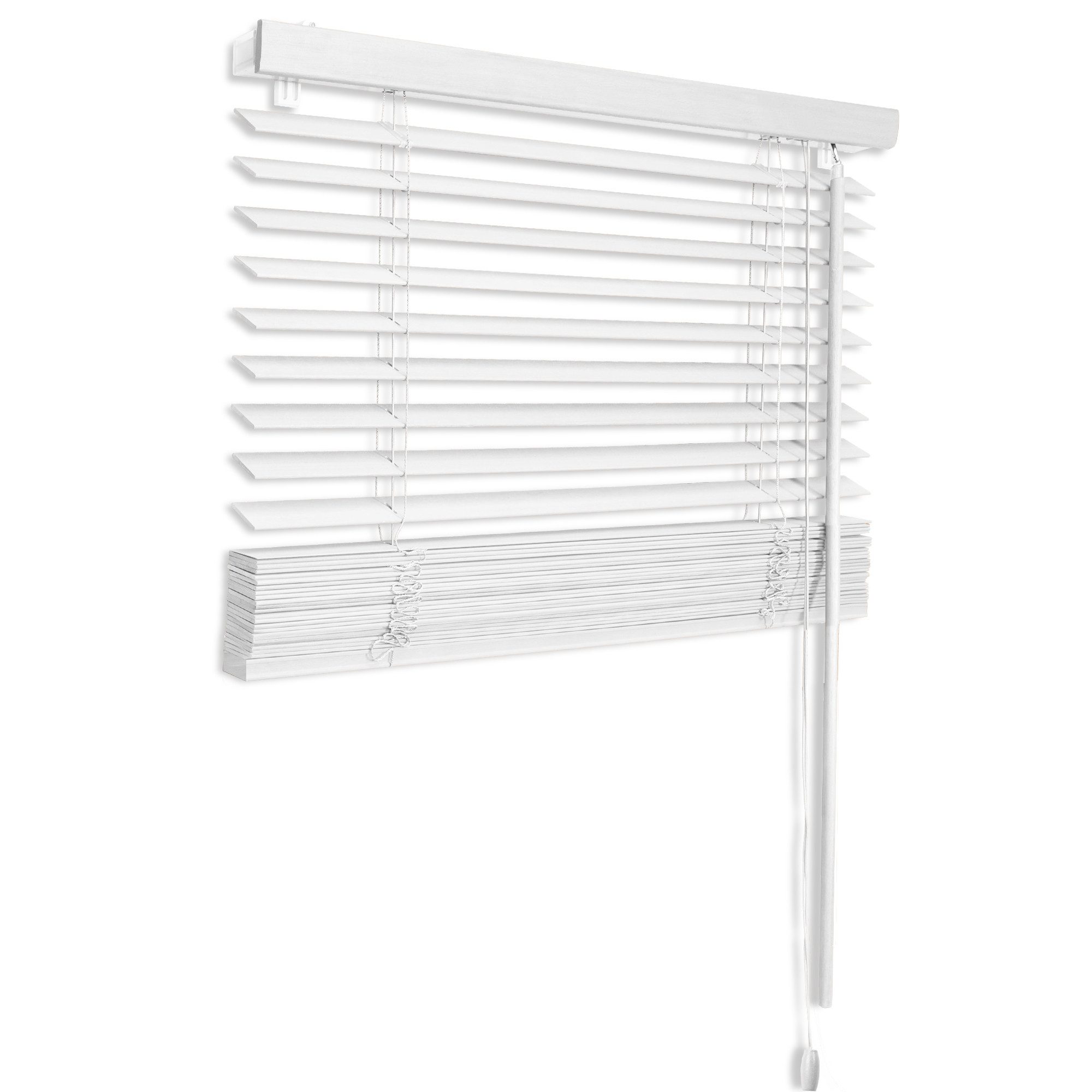 Sol Royal Jalousie Holzjalousie SolDecor JH3 Jalousie aus Holz in Weiß, 60x130cm, Tür- und Fensterjalousie Holz Blickschutz 3,5 cm breite Lamellen