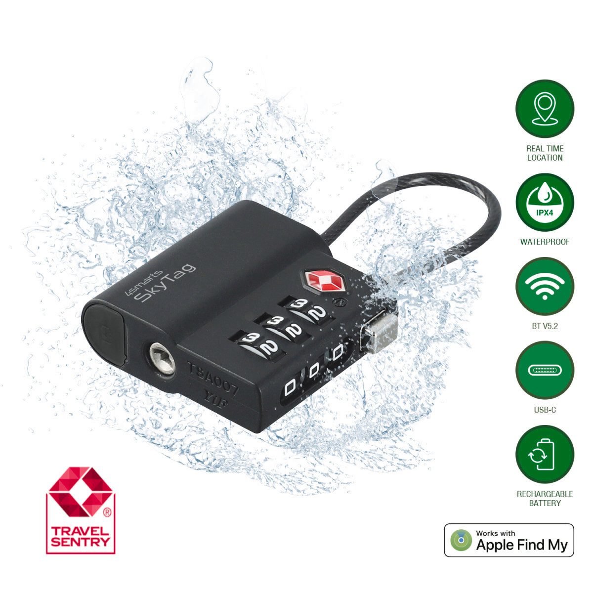 4smarts Notebook-Rucksack 4smarts Standort-Finder SkyTag TSA Lock schwarz günstig online kaufen