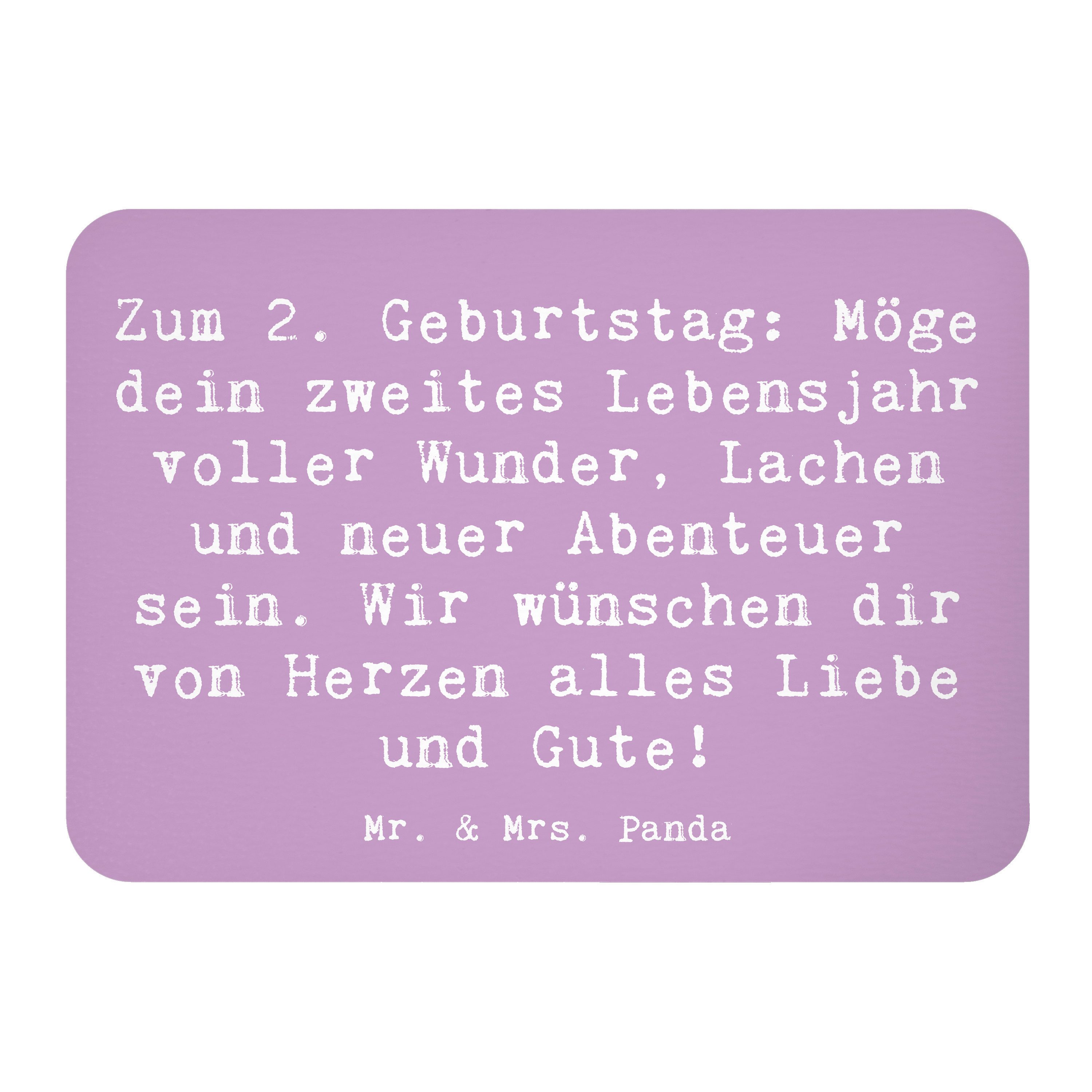 Magnet Spruch 2. Geburtstag Wünsche - Lavendeltraum - Geschenk, Mr. & Mrs. P