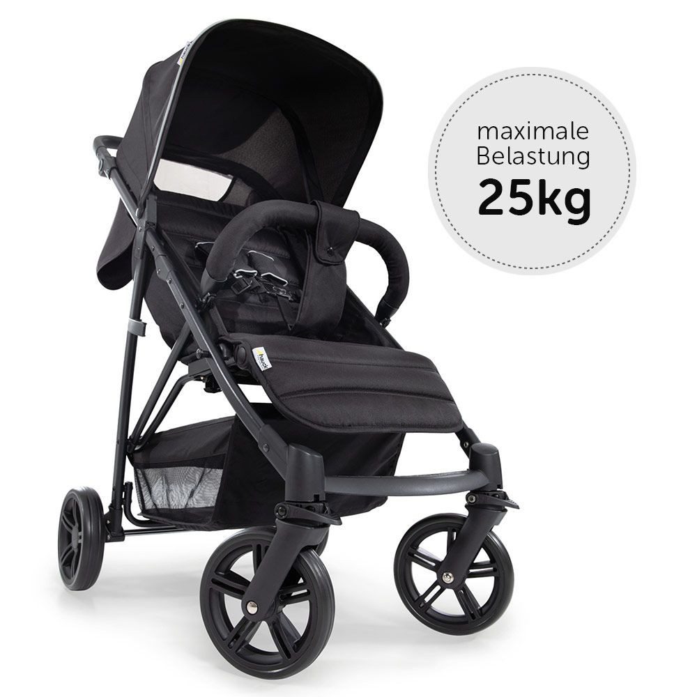 Hauck Kinder-Buggy Rapid 4 - Caviar Black, Sportwagen mit Liegefunktion höhenverstellbar klein faltbar bis 22 kg