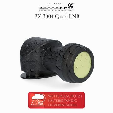 Zehnder Quad LNB Sun Protect UV Schutz, BX3004 Universal-Quad-LNB (Wetterschutzkappe zum herausziehen - 4 Teilnehmer - LTE Abschirmung)