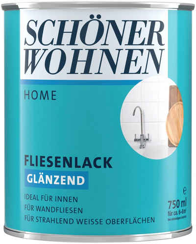 SCHÖNER WOHNEN-Kollektion Lack Home Fliesenlack, 750 ml, weiß, glänzend, geeignet für Fliesen
