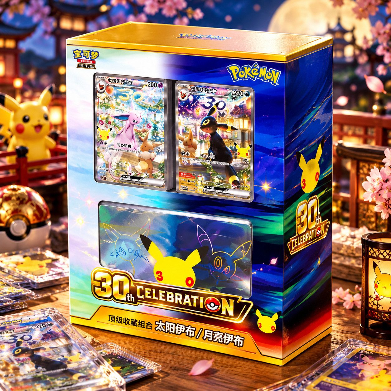 The Pokémon Company Sammelkarte Pokemon 30 Jahre Psiana ex und Nachtara ex Deck Set T-Chinesisch