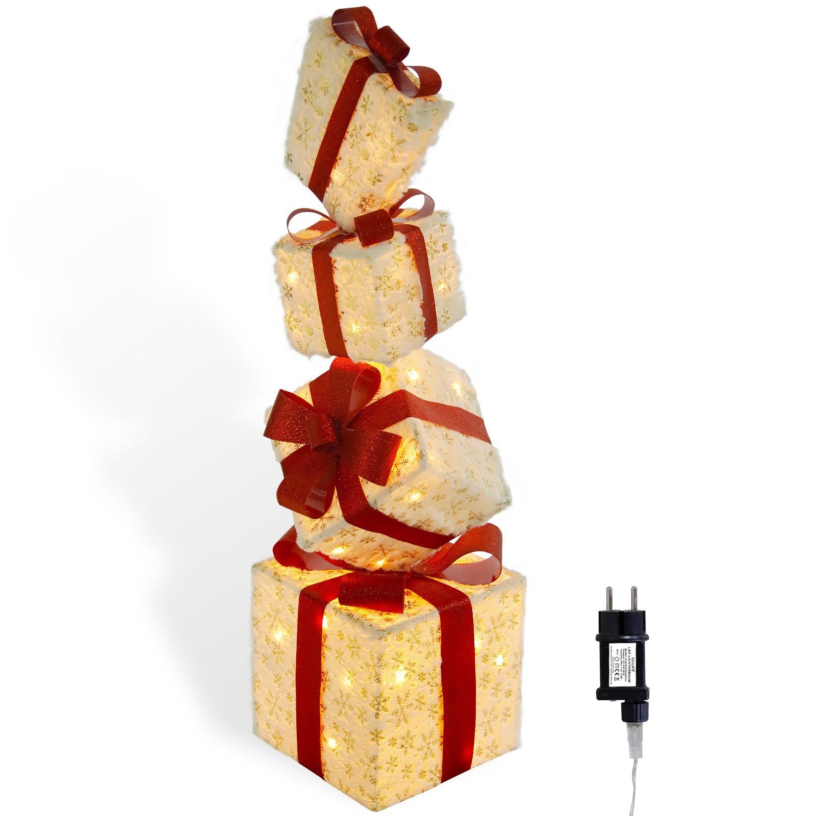 Weihnachtsfigur LED Geschenkbox 4er, Netzstecker Weihnachten Weihnachtenbox