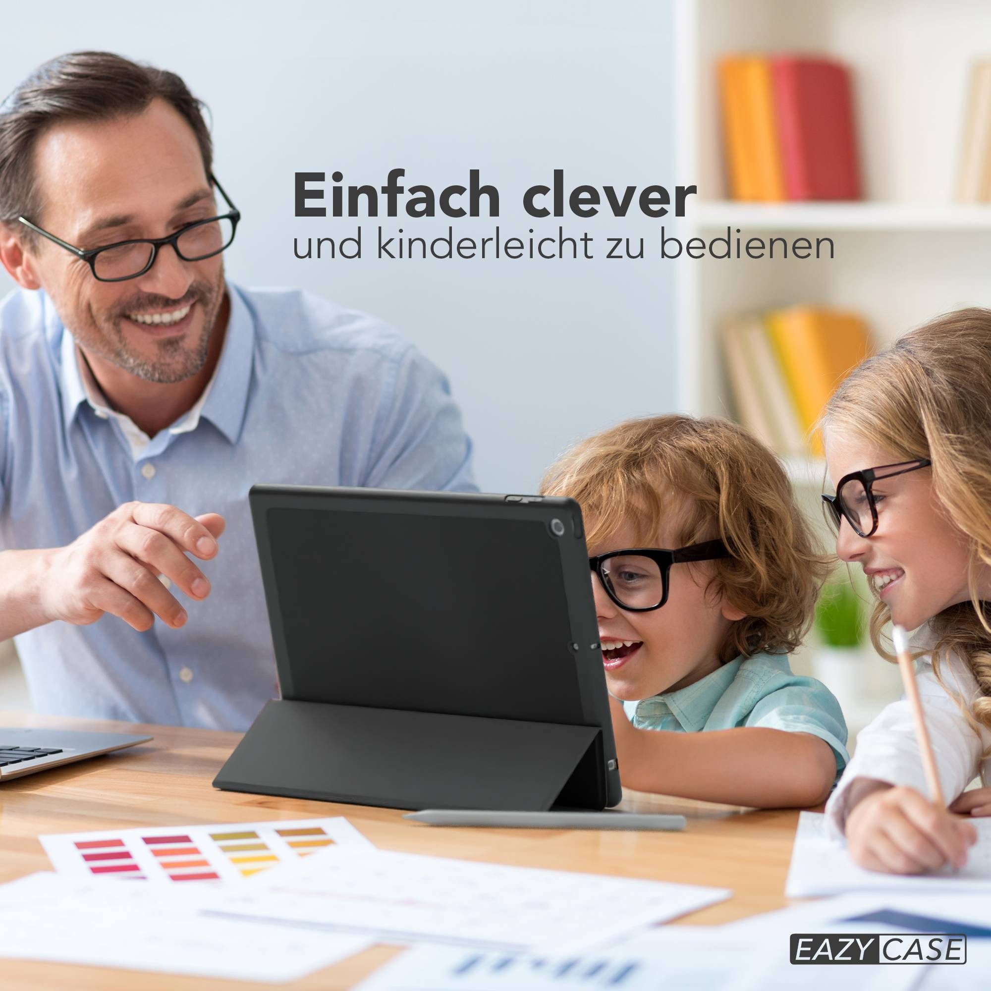 EAZY CASE Tablet-Hülle Penholder Smartcase für iPad 2017/2018 5./6. Gen. 9,7 Zoll, Hülle Schutzhülle mit Sleep Wake Up Funktion Etui zum Klappen Schwarz – Bild 3 von 5
