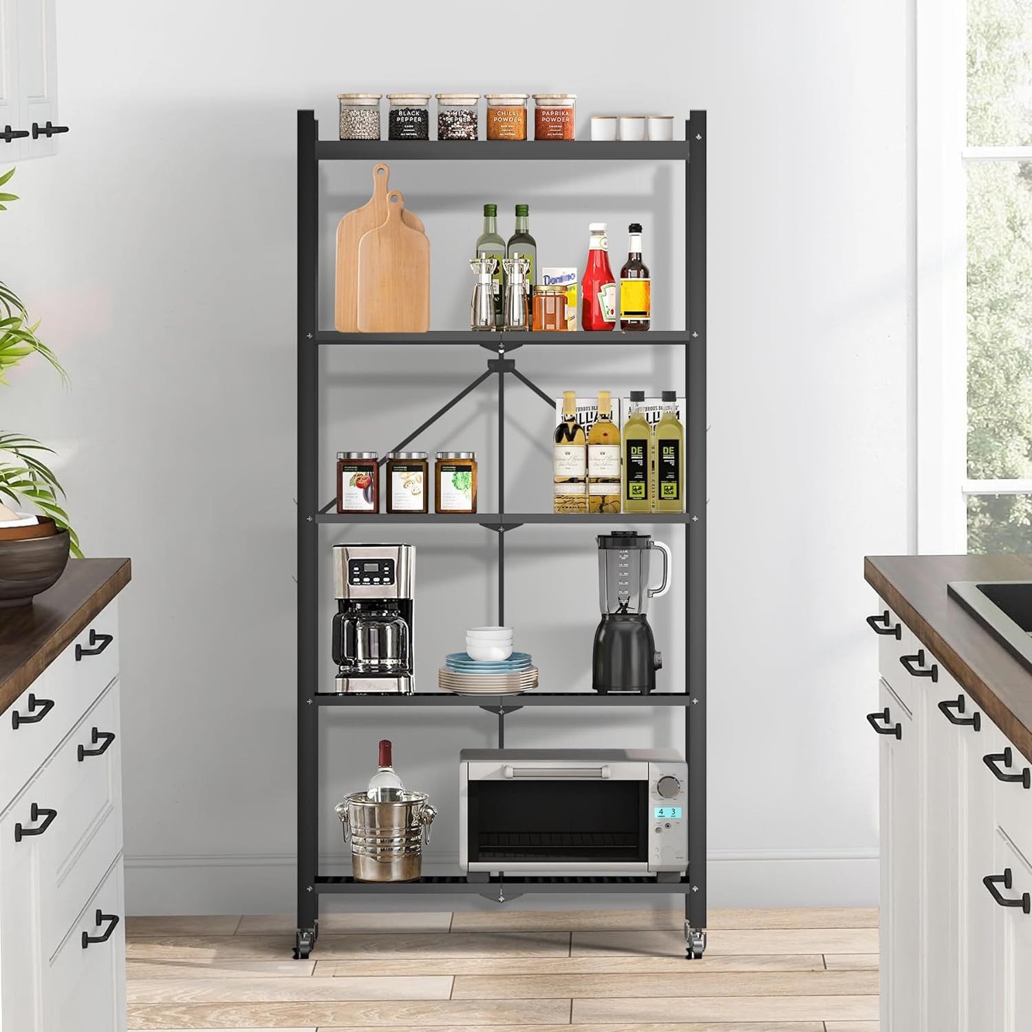HomeMiYN Regal Klappregal mit Rollen Bücher günstig online kaufen