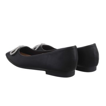 Ital-Design Damen Schlupfschuhe Elegant Ballerina (81137531) Blockabsatz Klassische Ballerinas in Schwarz