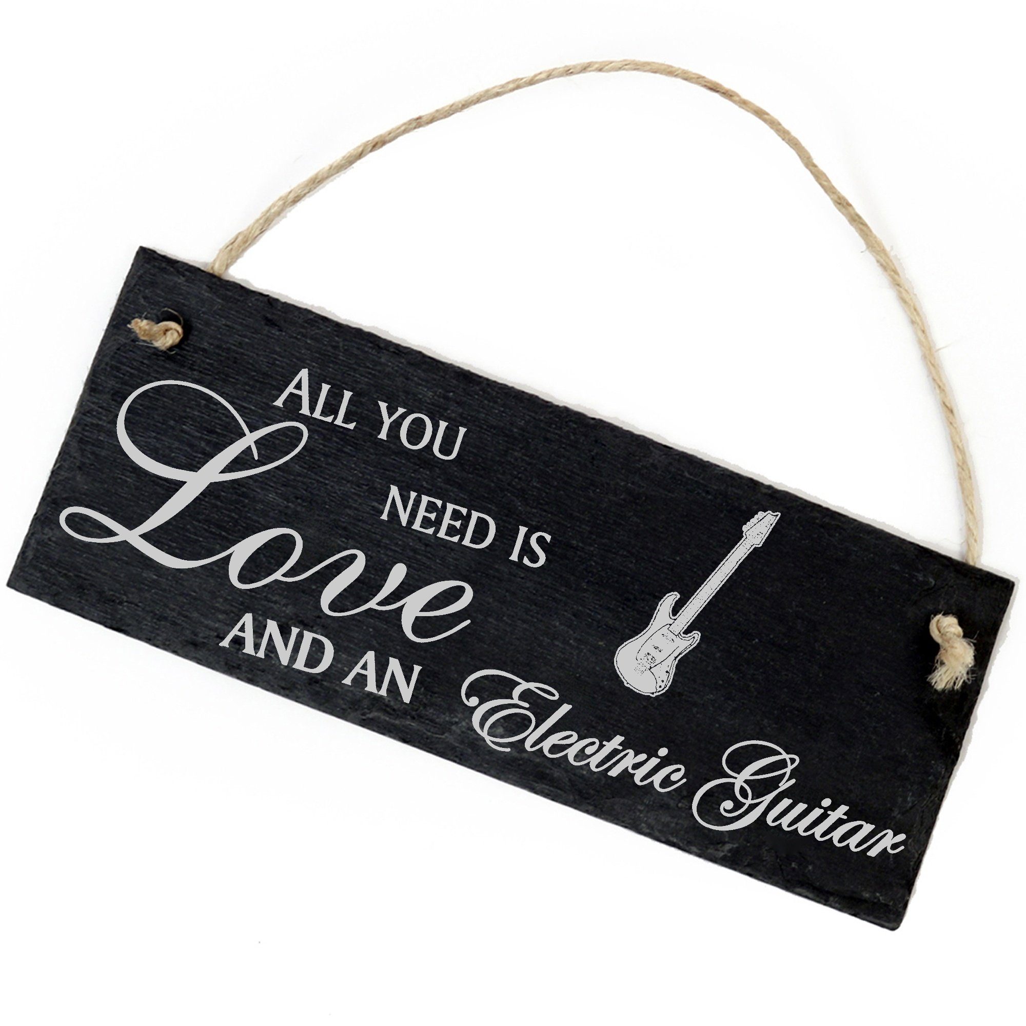 Dekolando Hängedekoration E-Gitarre 22x8cm All you need is Love and an Electric Guitar