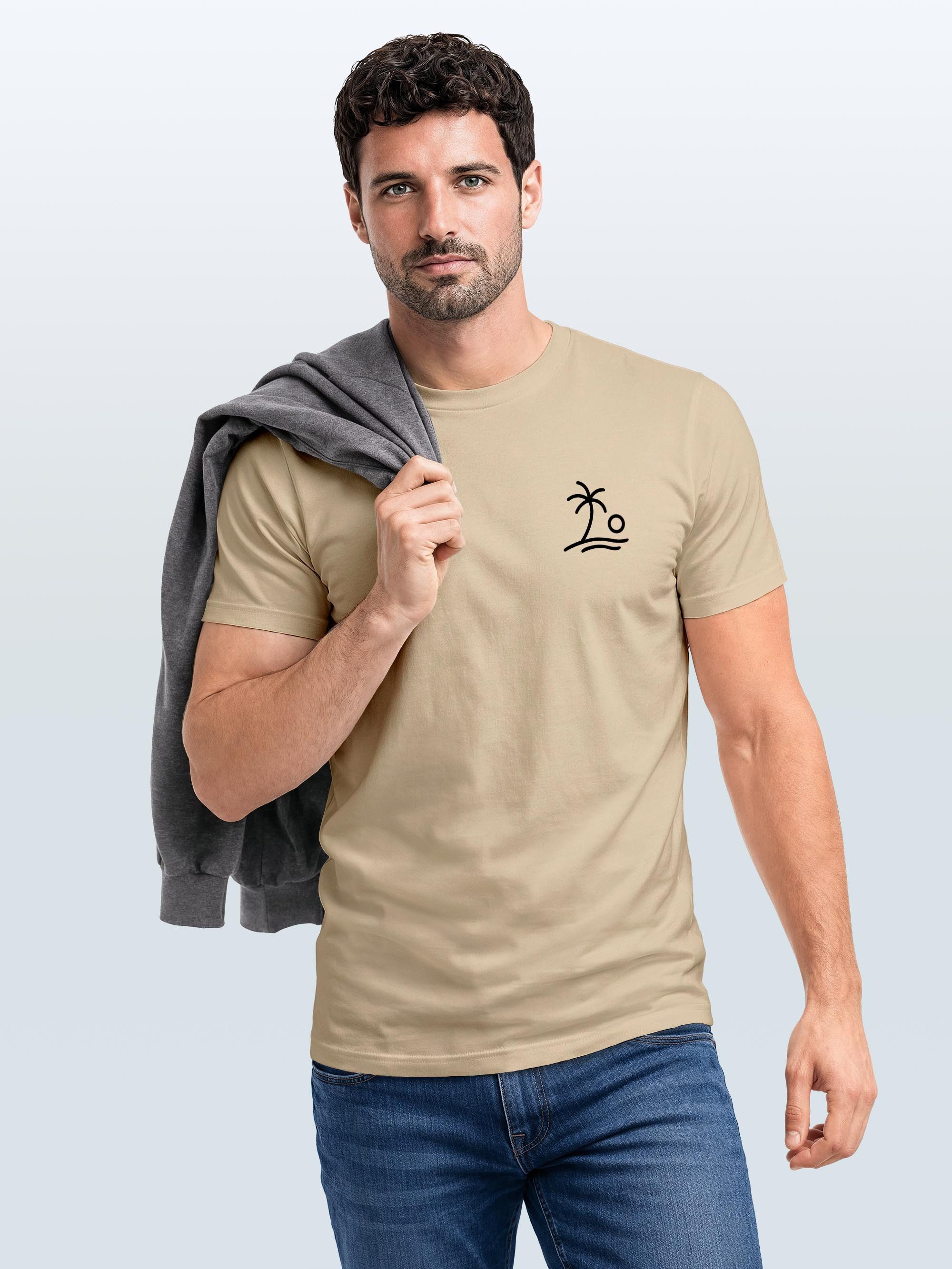 Neverless Print-Shirt Herren T-Shirt Frontprint - Design Palm Logo - Baumwollshirt Männer mit Print – Bild 5 von 5