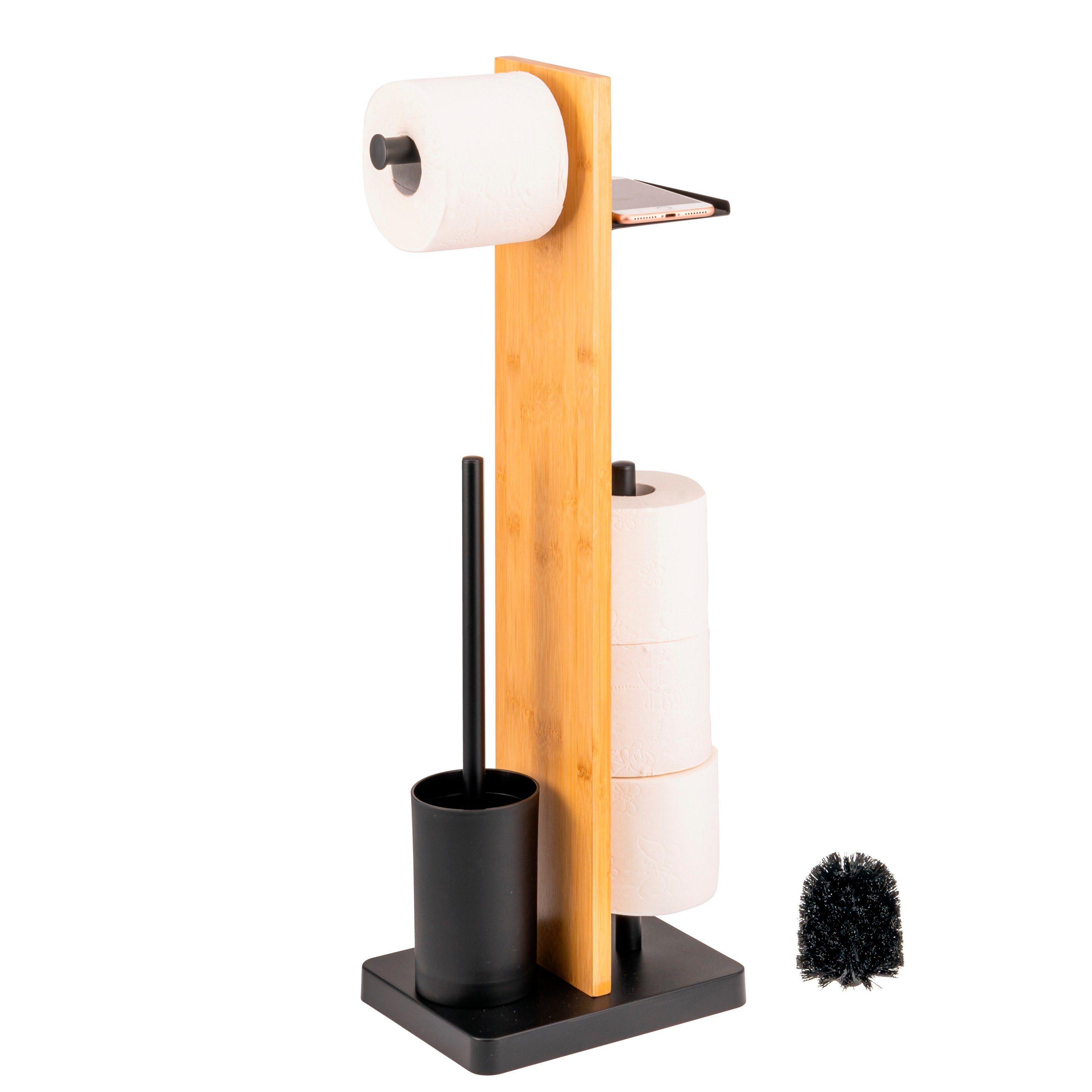 eluno WC-Garnitur 4in1, WC-Bürste, (Ersatz)Rollenhalter, Ablage, günstig online kaufen