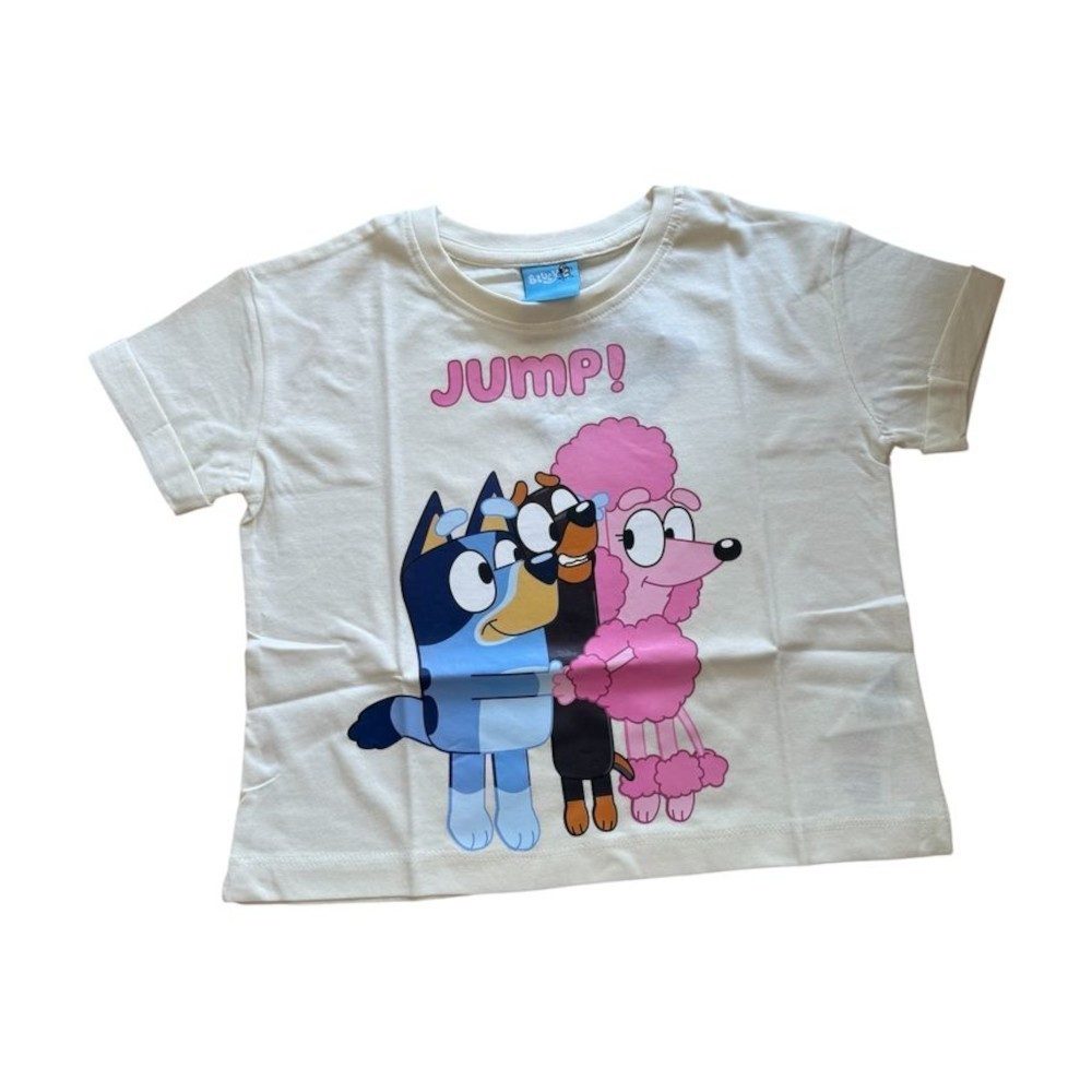 T-Shirt Kurzarm-Shirt für Mädchen, "Bluey", Rosa oder Gelb, Größen 92-116