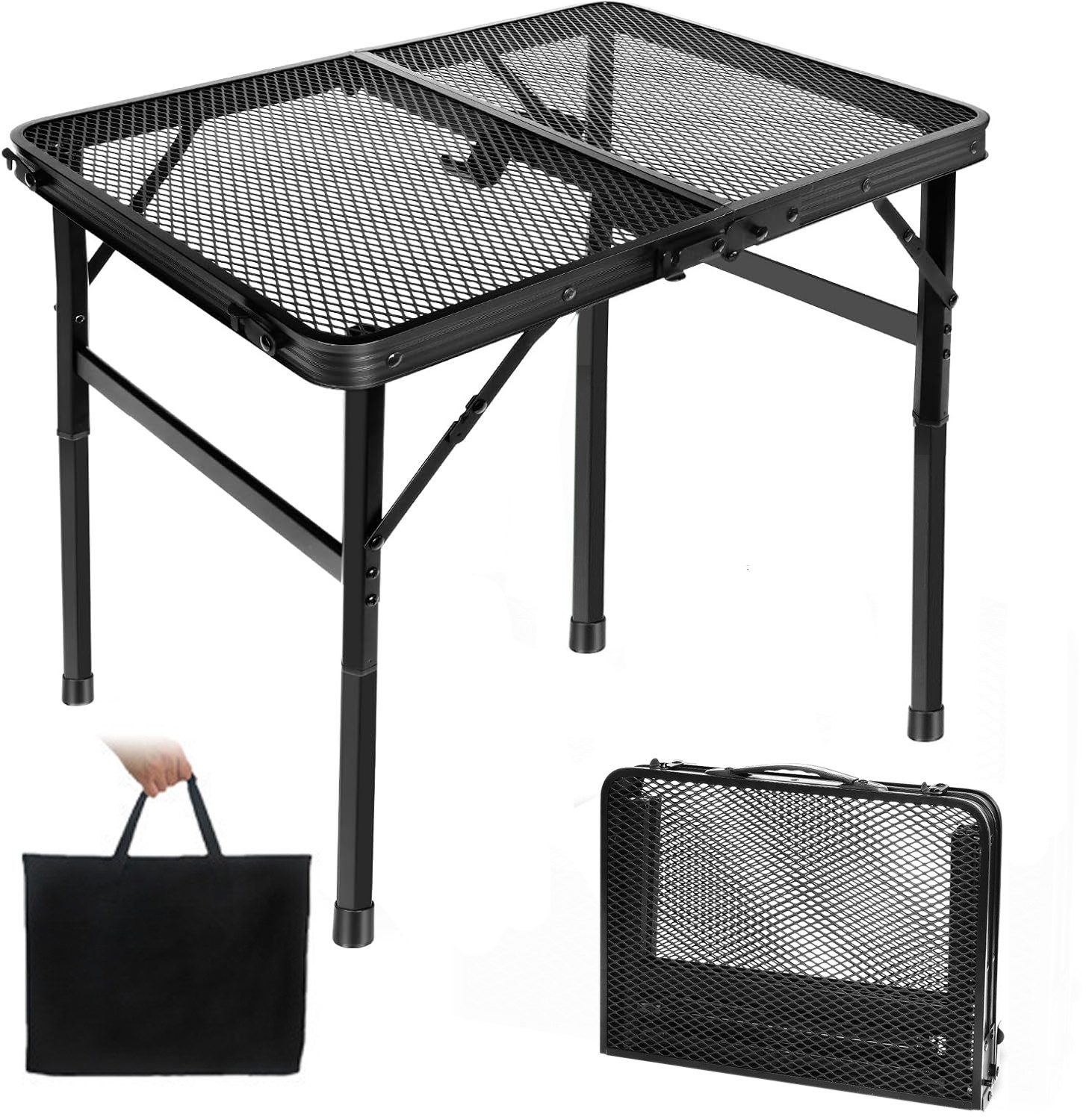 RWEUOQ Campingtisch Klappbar 60×40cm, Beistelltisch, Grilltisch günstig online kaufen