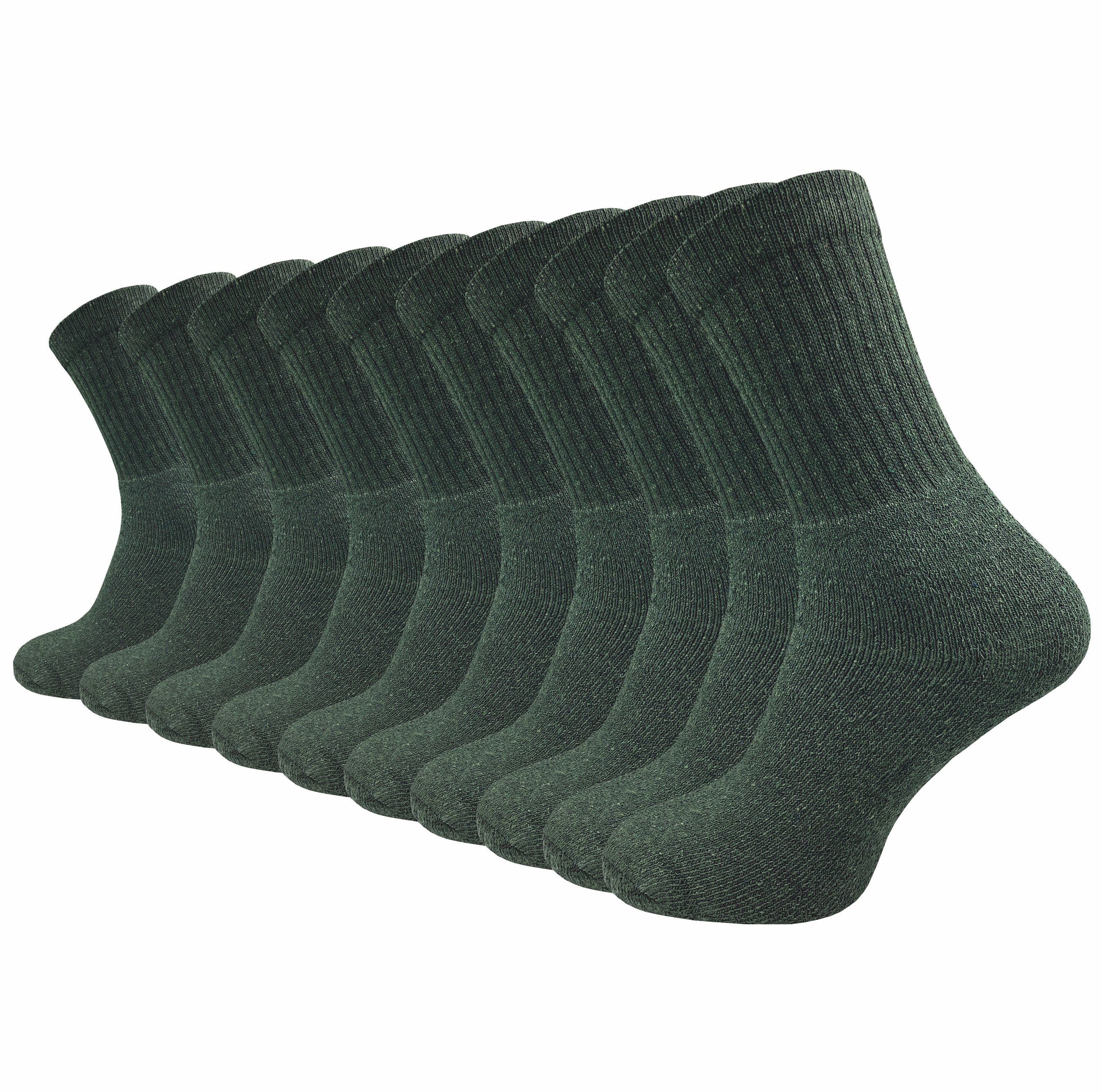 Army für mit aus Wandern Baumwolle Rippschaft Freizeitsocken (10 Outdoor Paar) GAWILO strapazierfähiger Aktivitäten oder Grün Jagd, z.B.