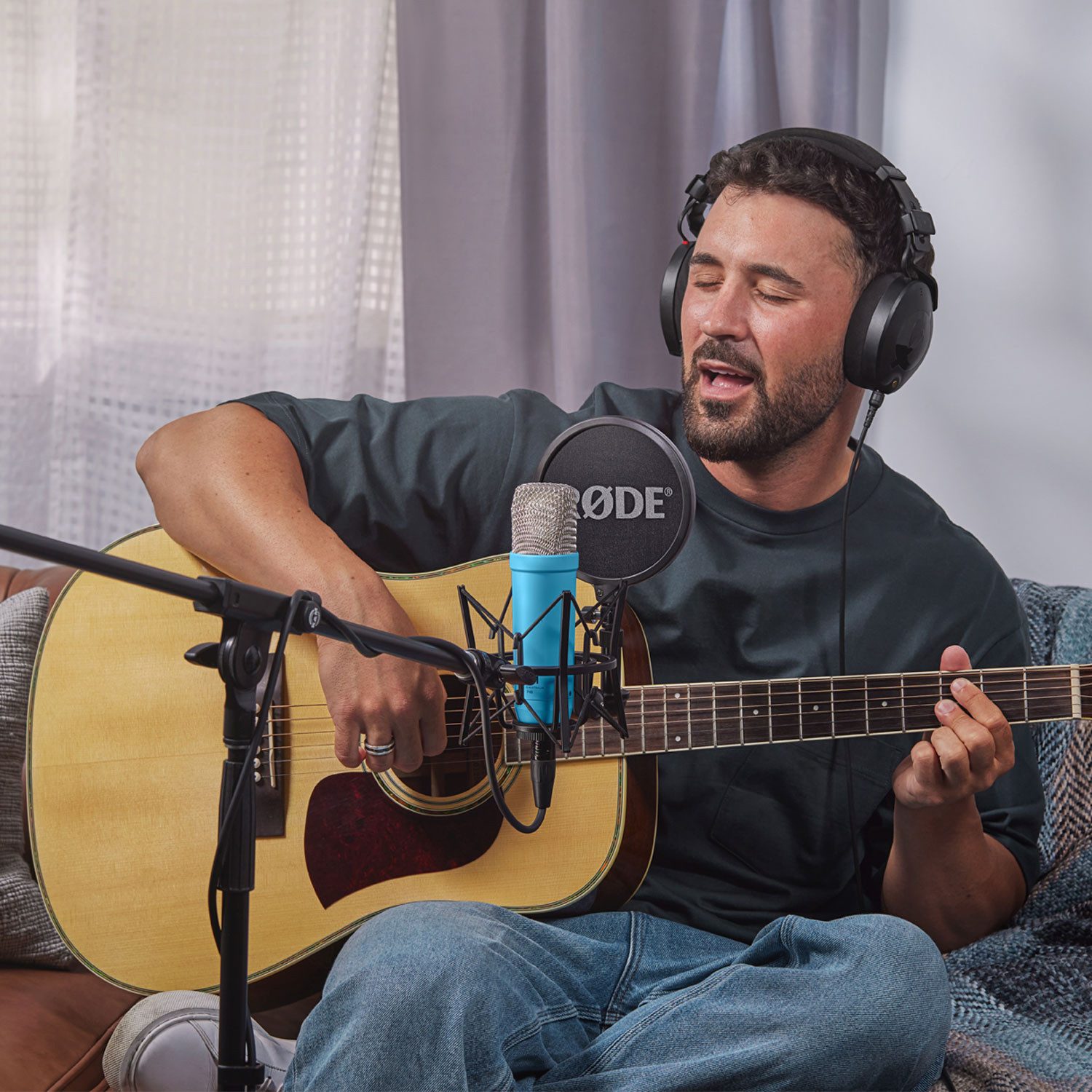 SONOR Mikrofon Rode NT1 Signature Blau Mikrofon mit PSA1+ -Gelenkarm (mit PSA1+ Gelenkarm Schwarz), und Tuch