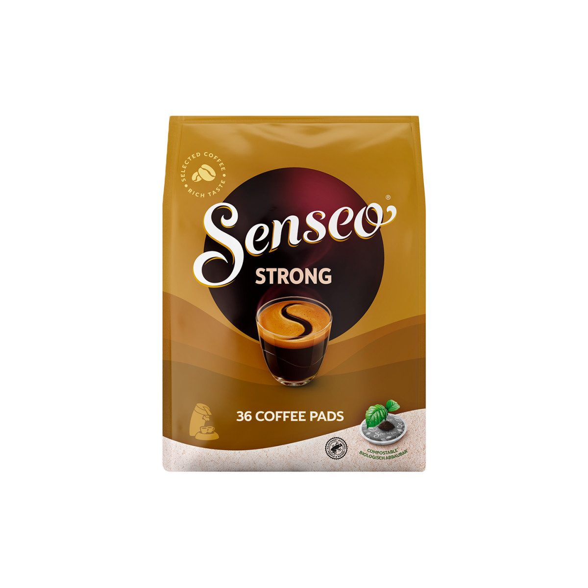 JACOBS Kaffee Kaffee Pads Jacobs Douwe Egberts SENSEO® STRONG, 36 Stk.