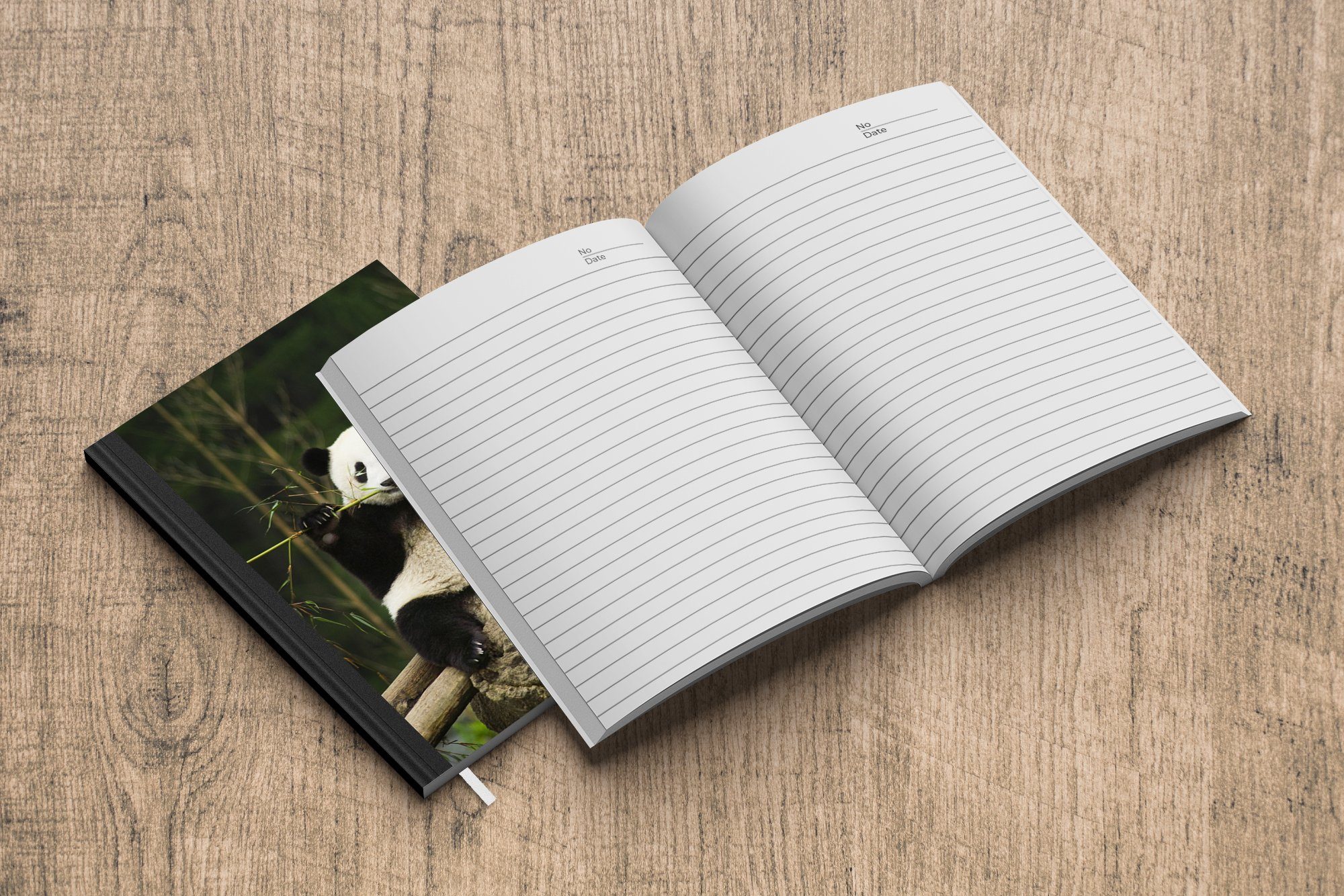 - Bambus - Journal, A5, Seiten, 98 Tagebuch, Haushaltsbuch Notizheft, MuchoWow Merkzettel, Notizbuch Wald, Panda
