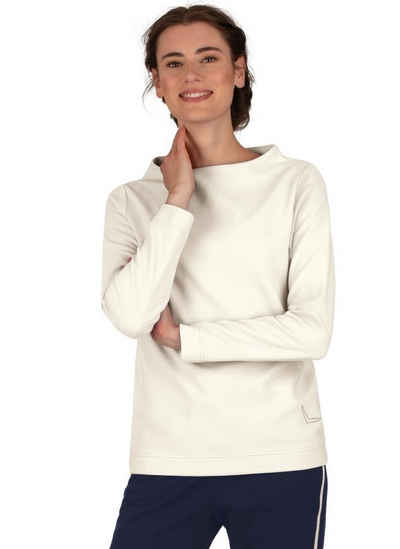 Trigema Sweatshirt TRIGEMA Stehkragen Pullover mit Kristallsteinen