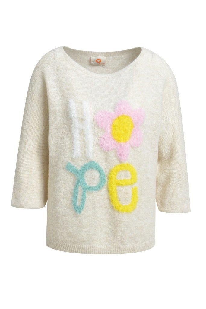 HeartKiss Strickpullover PULLOVER KNIT HOPE WORDING 3/4 SLEE