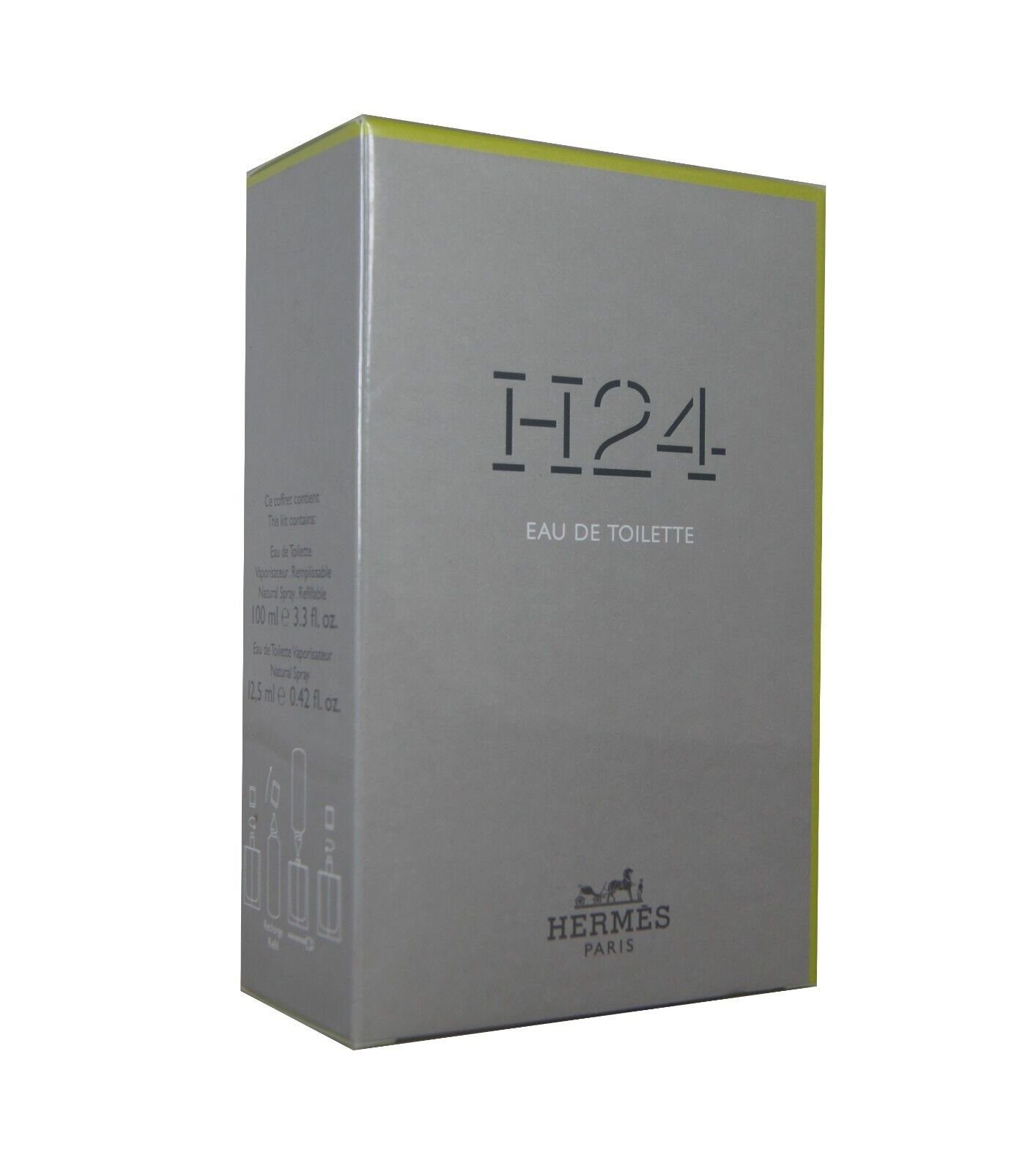 EDT 100ml HERMÈS de Toilette Refillable Eau 12,5ml, Hermes H24 + 1-tlg. Spray Duft-Set