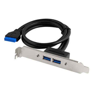 Bolwins Q21 50cm USB 3.0 Slot Blende Slotblech 20pin auf 2x USB 3.0 Hub für PC USB-Adapter