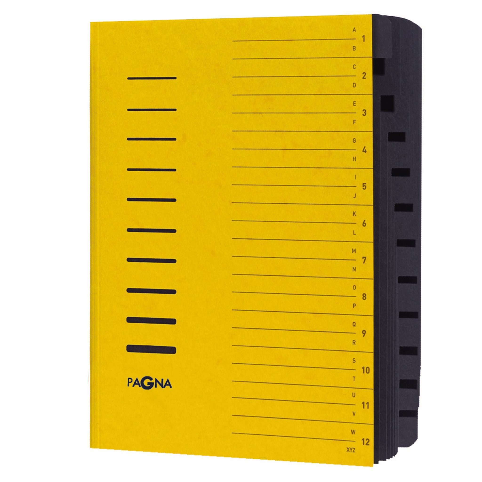 PAGNA Organisationsmappe Pagna Ordnungsmappe 12 Fächer 1-12/A-Z gelb
