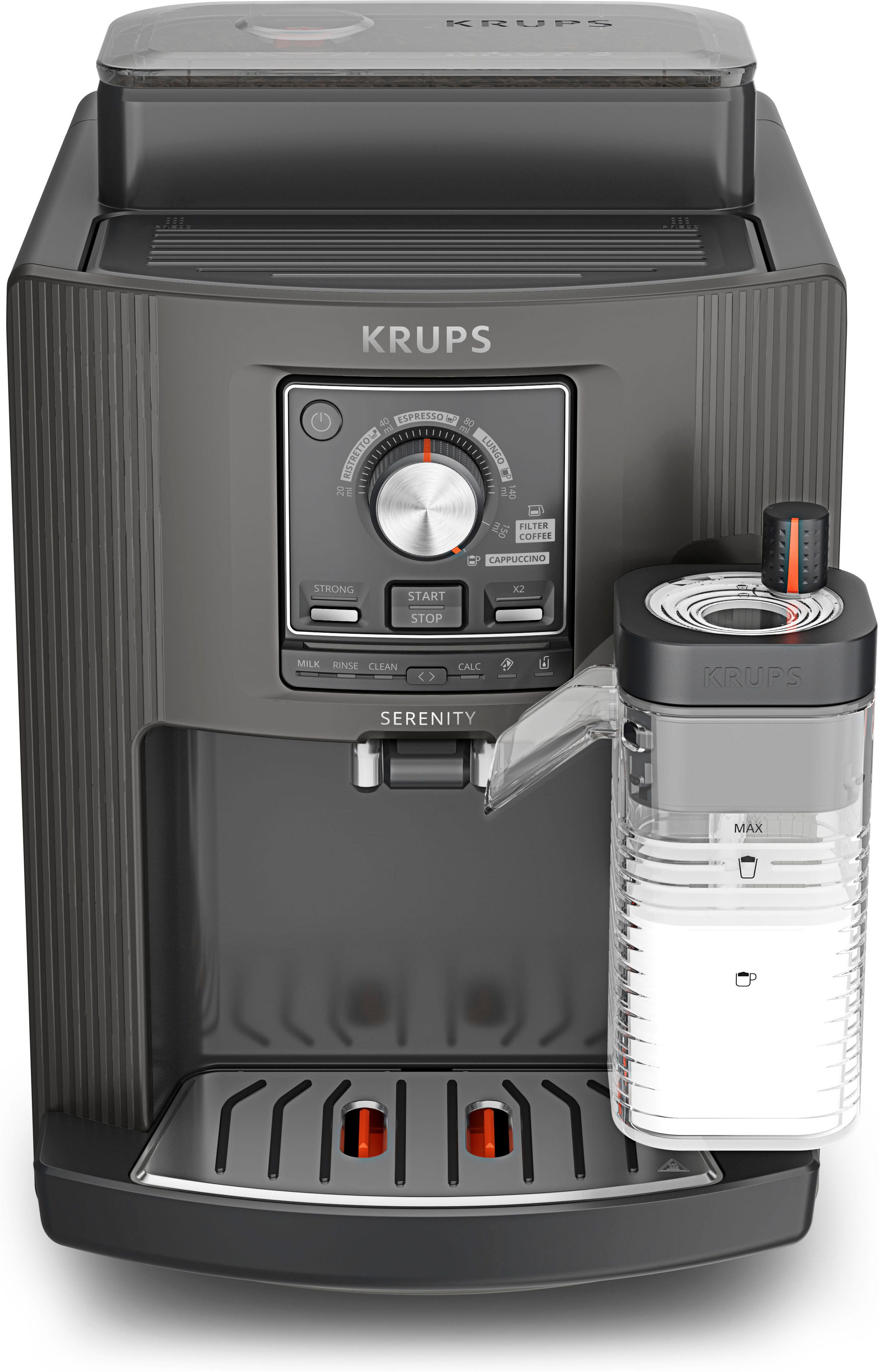 Krups Kaffeevollautomat EA402H Serenity Milk, 5 Getränke, Milk Maestro-Technologie, automatische Reinigung, 2 Tassen