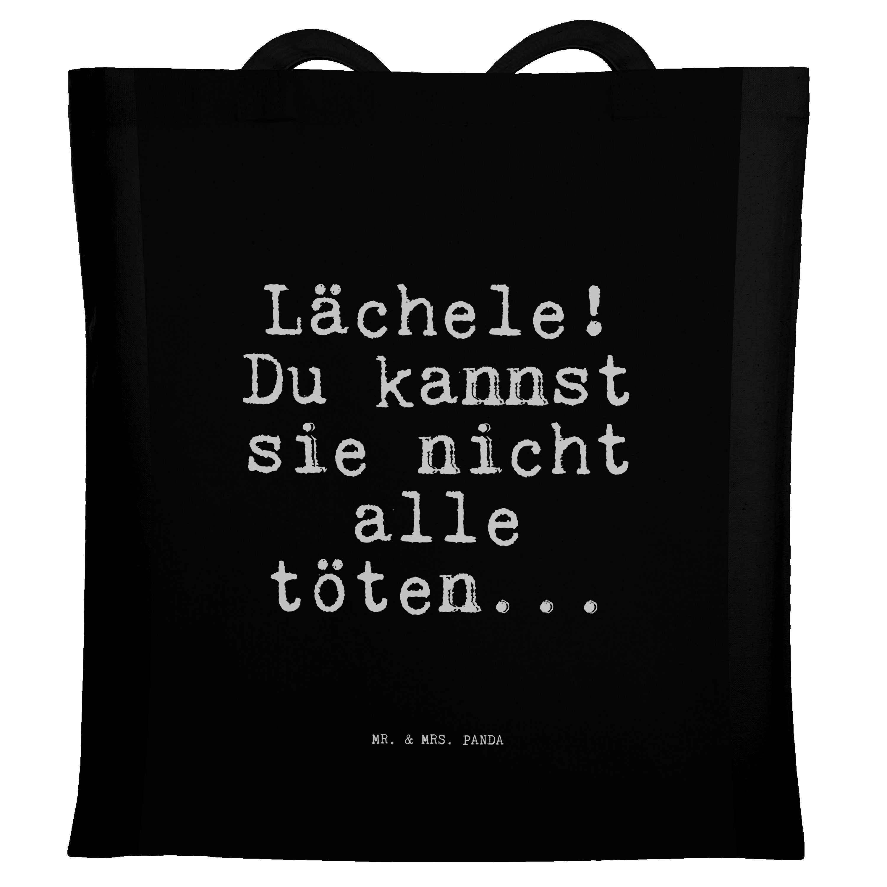 Mr. & Mrs. Panda Tragetasche »Lächele! Du kannst sie... Schwarz