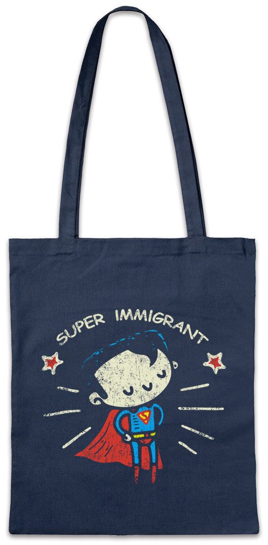 Beuteltasche Proud Immigrant Stofftasche Super Refugee Einwanderer Man Flüchtling S