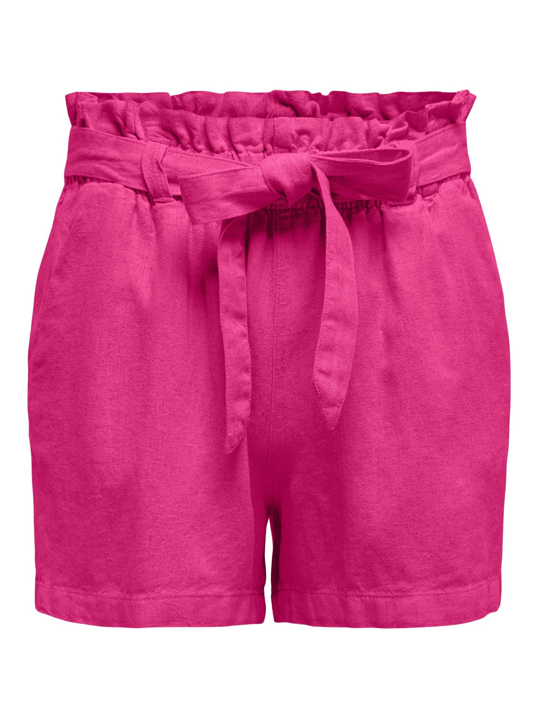 JACQUELINE de YONG Shorts Kurze Stoff Shorts Paperback Hose aus Leinen JDYSAY 4910 in Rosa