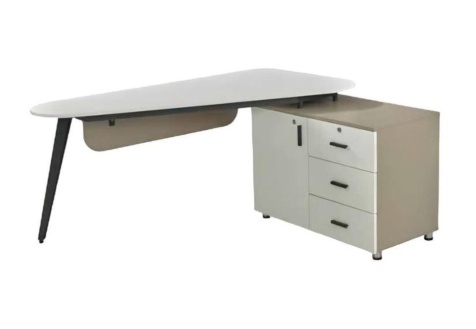 JVmoebel Eckschreibtisch Dreieckiger Designer Schreibtisch in Weiß für modernes Arbeiten (1-St., Schreibtisch), Made in Europa