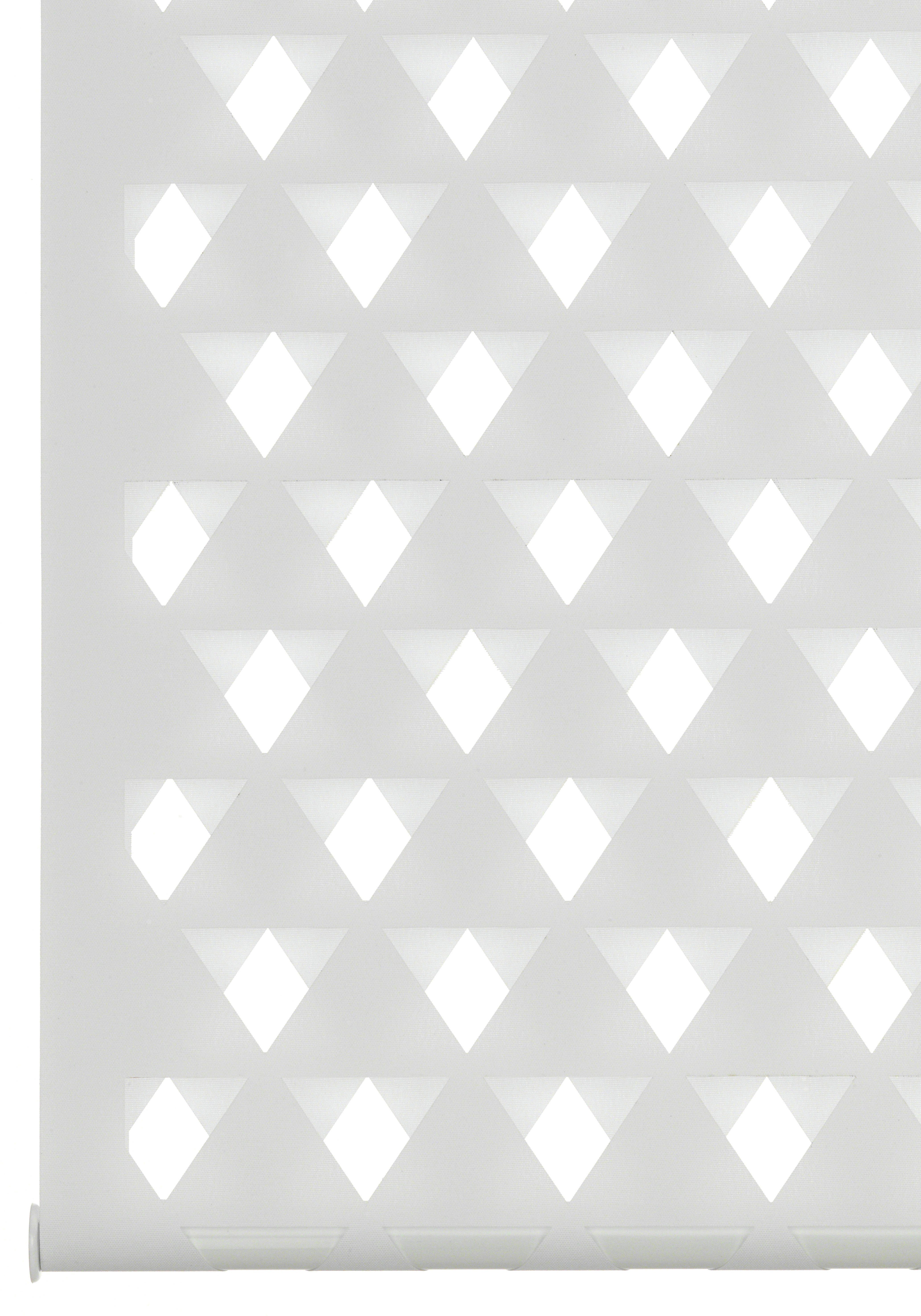 Stoff Klemmfix, Bohren, Cut-Out Rollo Dreieck, außergewöhnliche Cut-Out Lichtschutz, ohne GARDINIA, durch EASYFIX Duo Lichteffekte Doppelrollo