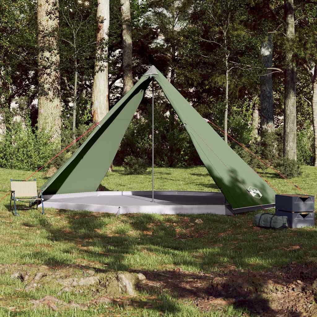 vidaXL Tipi-Zelt Tipi-Familienzelt 8 Personen Grün Wasserdicht, Personen: 8 (1 tlg)