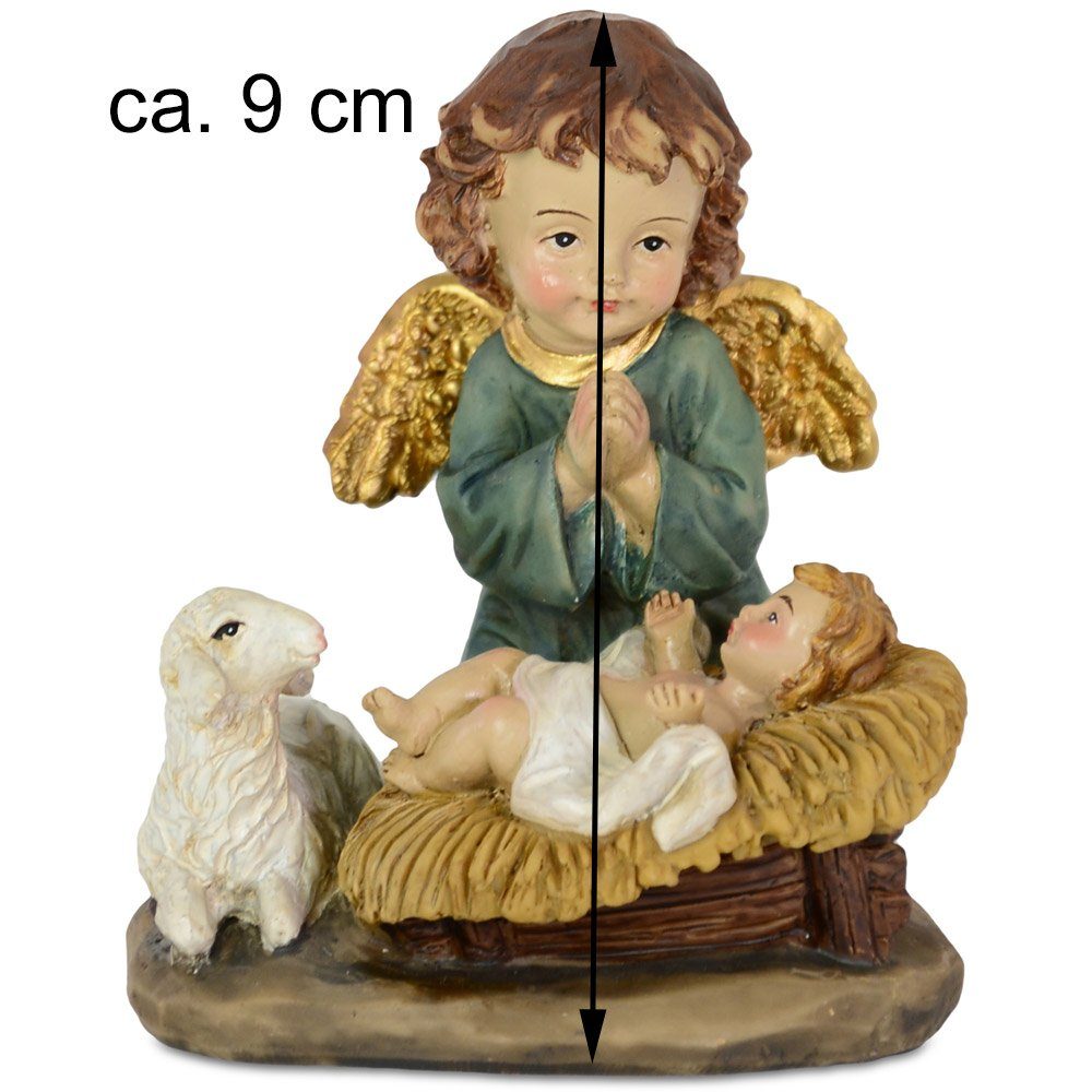 RIFFELMACHER & WEINBERGER Christbaumschmuck Schutzengel mit Jesuskind 9 cm Blau, 27615 Krippe