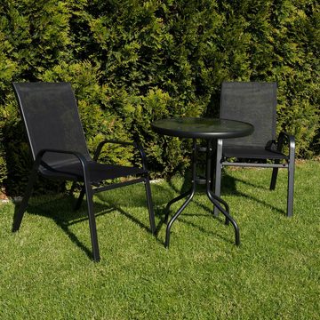 Redfink Gartenstuhl Balkonmöbel-Set Gartenstühle + Tisch und 2 Stühle Gartenmöbel