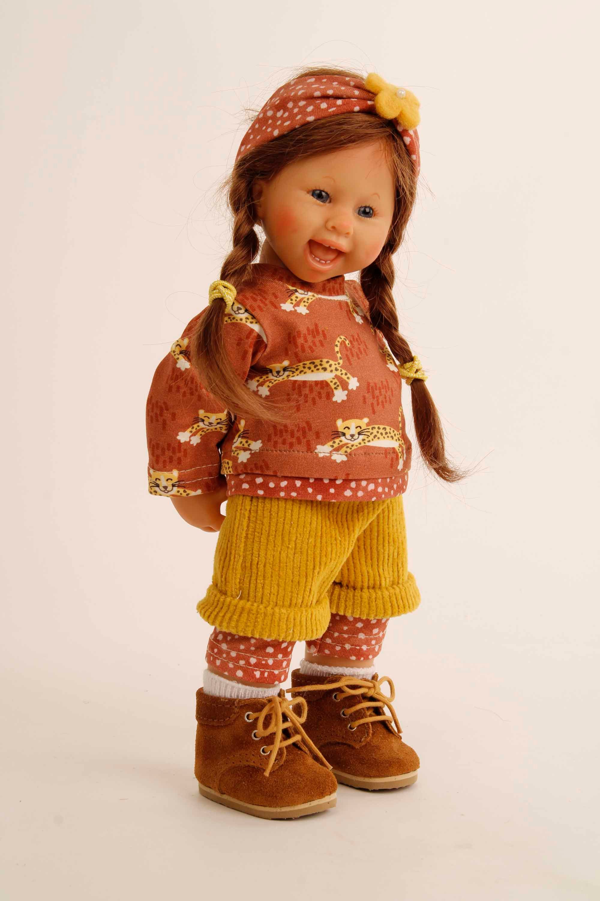 Schildkröt Anziehpuppe Schildkröt Sammlerpuppe Müller-Wichtel Lea 30 cm braune Haare