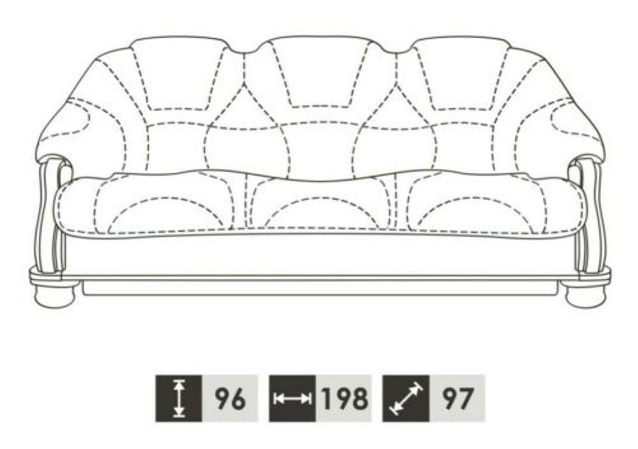 JVmoebel 3-Sitzer, Klassische Dreisitzer 3 Ledersofa Sofa Couch Polster Couchen Sitzer