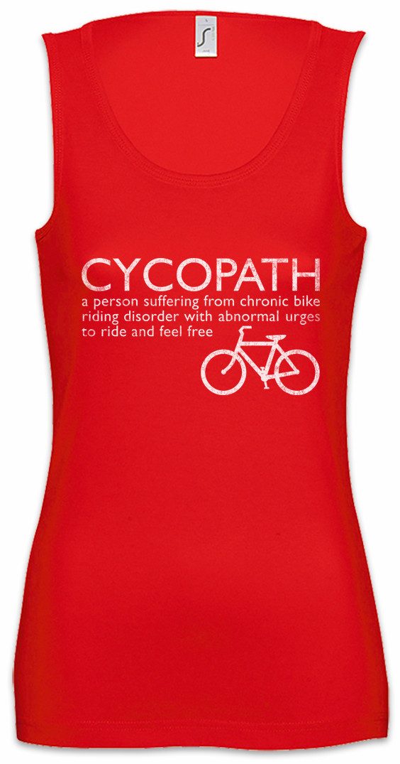 Tanktop Cycopath Ärmelloses Damen T-Shirt Fahrrad Bike Nerd Biker Fahrer