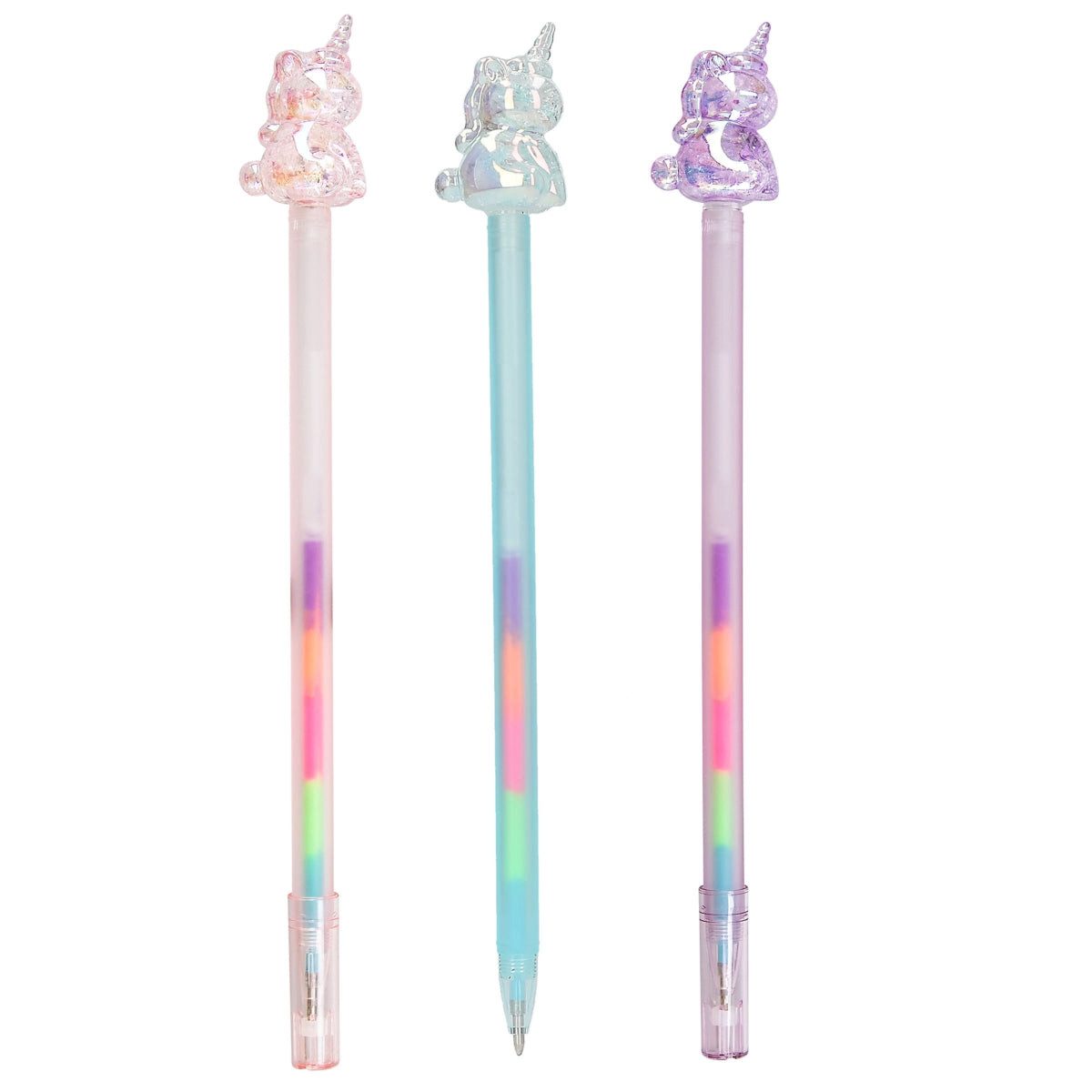Depesche Spiel Ylvi Icy Unicorn 1x Gelstift - 5 Farben mit Einhorn-Topper